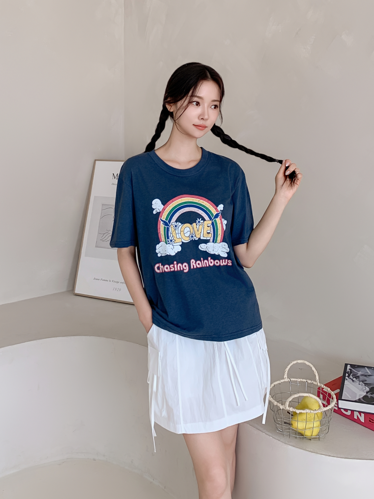 コットンラウンドネックベーシック半袖ロゴTシャツ | 詳細画像31