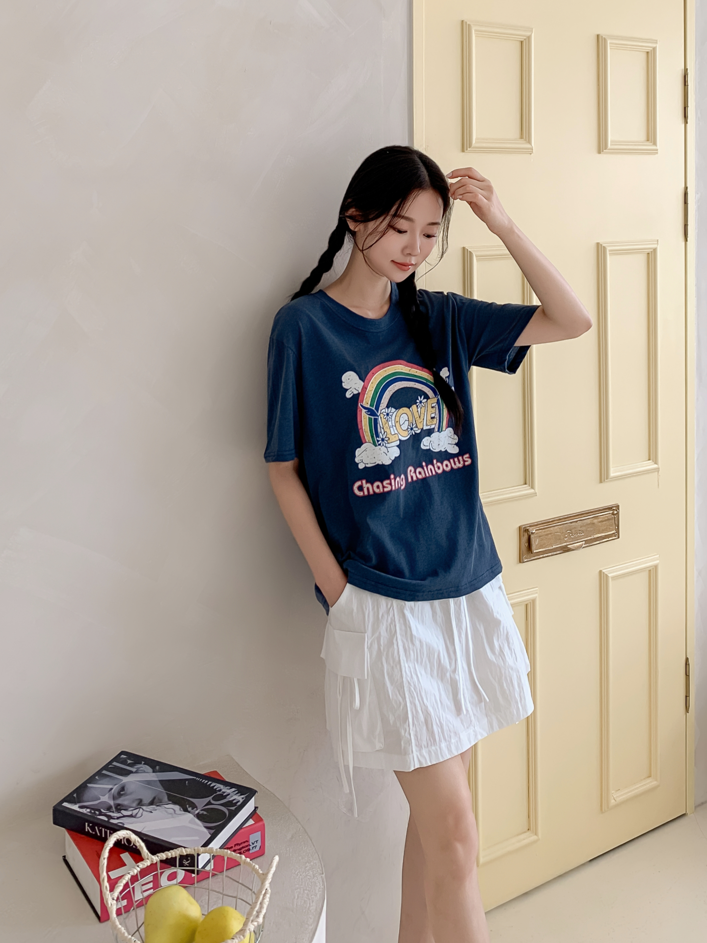 コットンラウンドネックベーシック半袖ロゴTシャツ | 詳細画像34