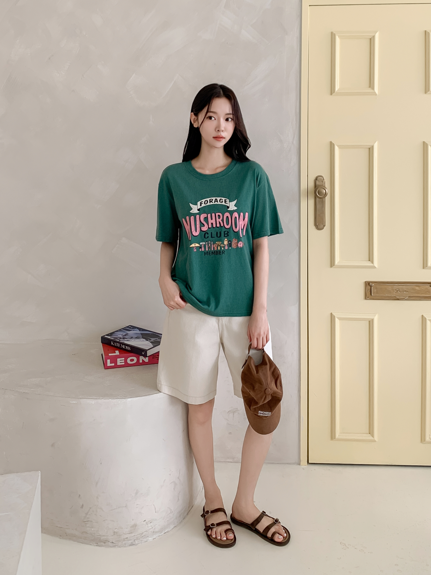 コットンラウンドネックベーシック半袖ロゴTシャツ | 詳細画像2