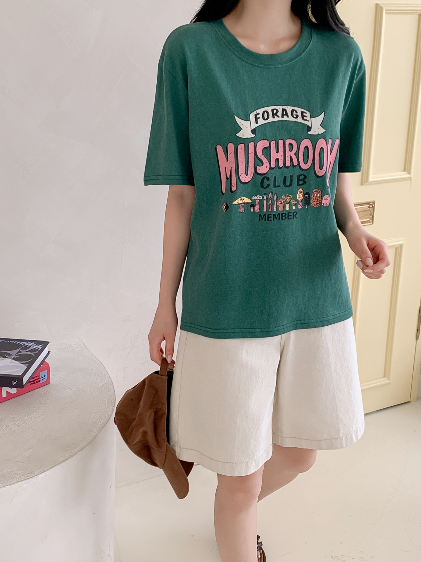 コットンラウンドネックベーシック半袖ロゴTシャツ | 詳細画像3