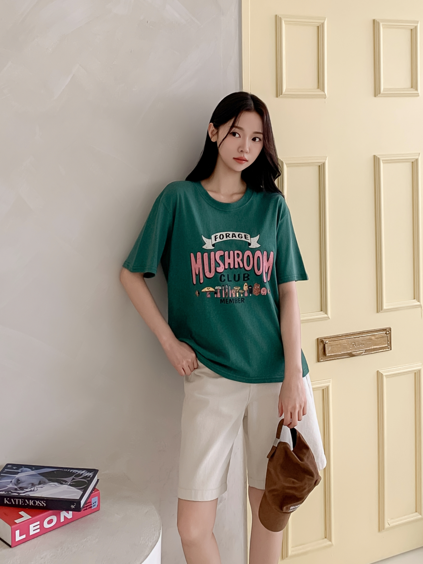 コットンラウンドネックベーシック半袖ロゴTシャツ | 詳細画像4