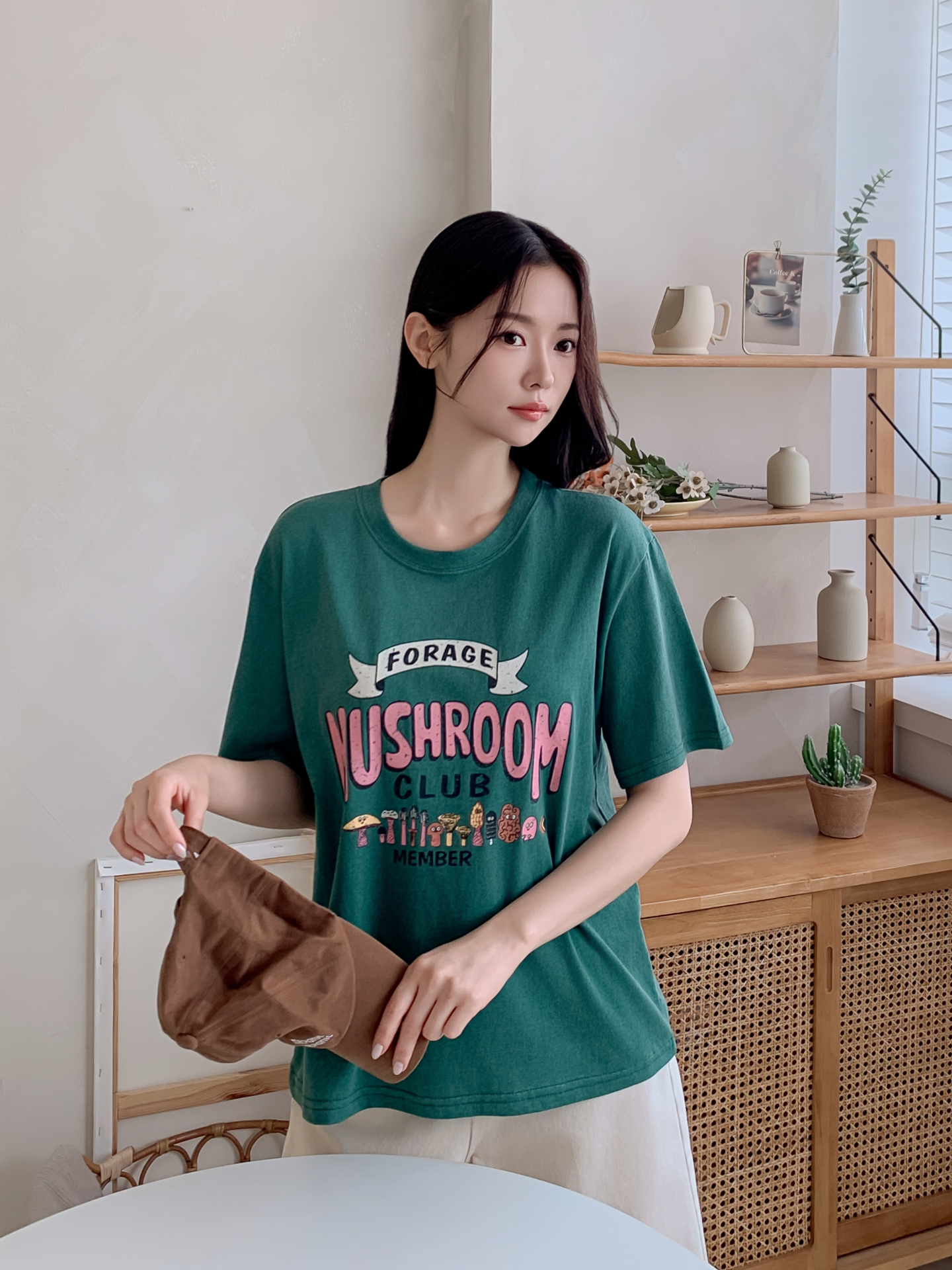 コットンラウンドネックベーシック半袖ロゴTシャツ | 詳細画像7
