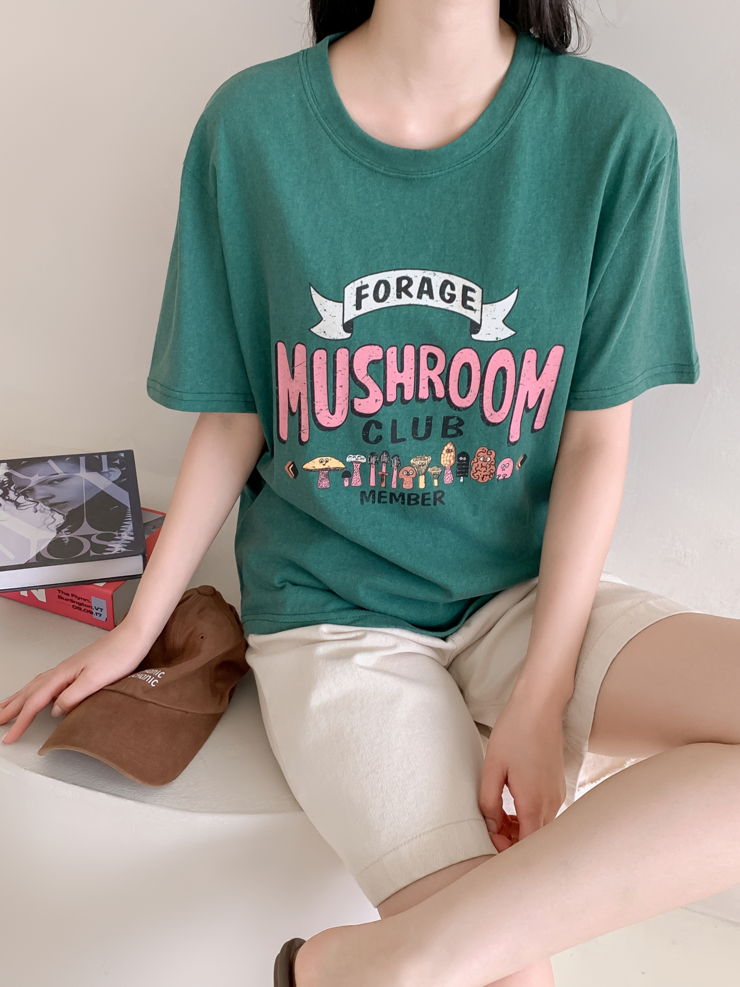 コットンラウンドネックベーシック半袖ロゴTシャツ | 詳細画像9