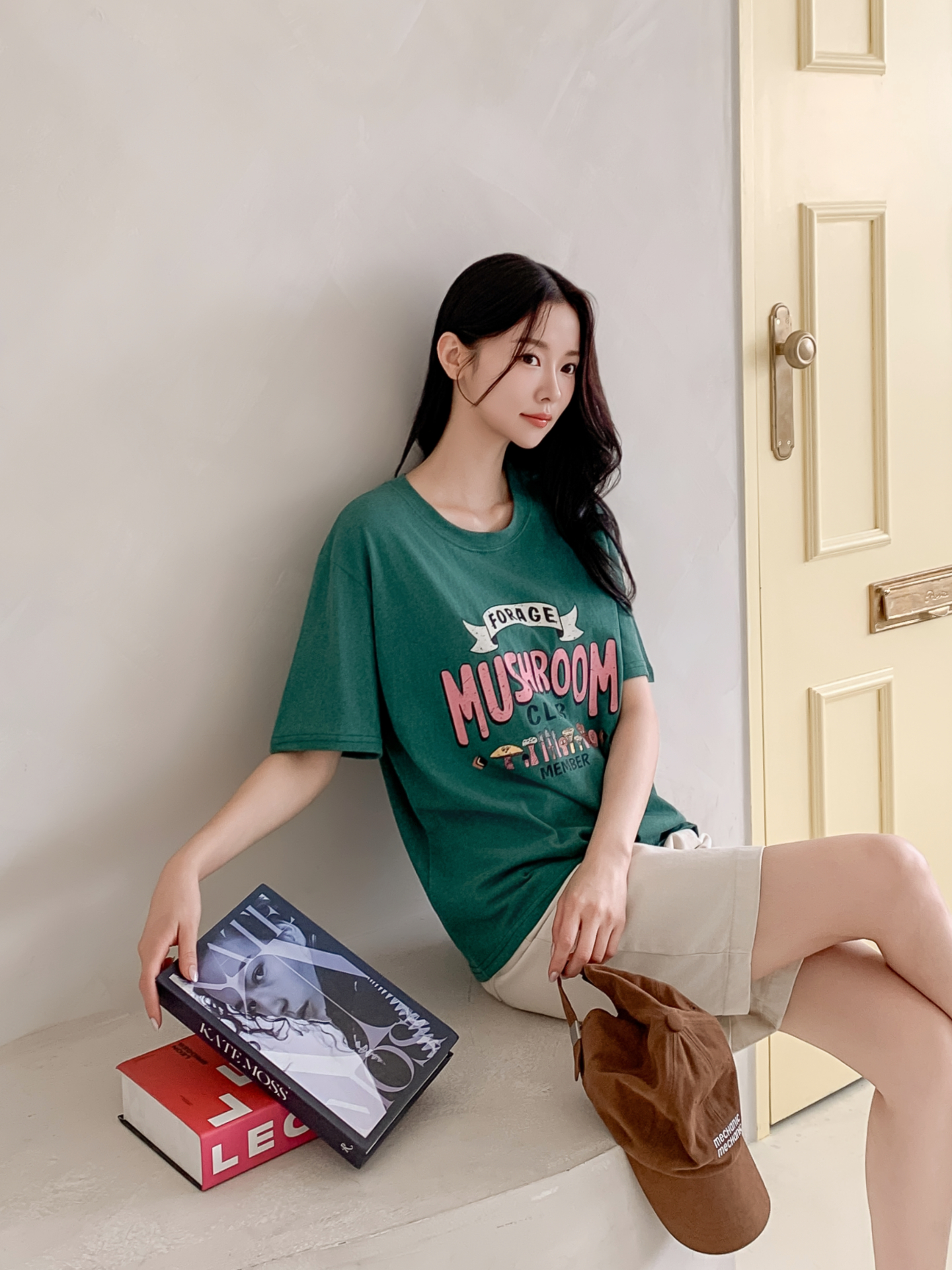 コットンラウンドネックベーシック半袖ロゴTシャツ | 詳細画像11