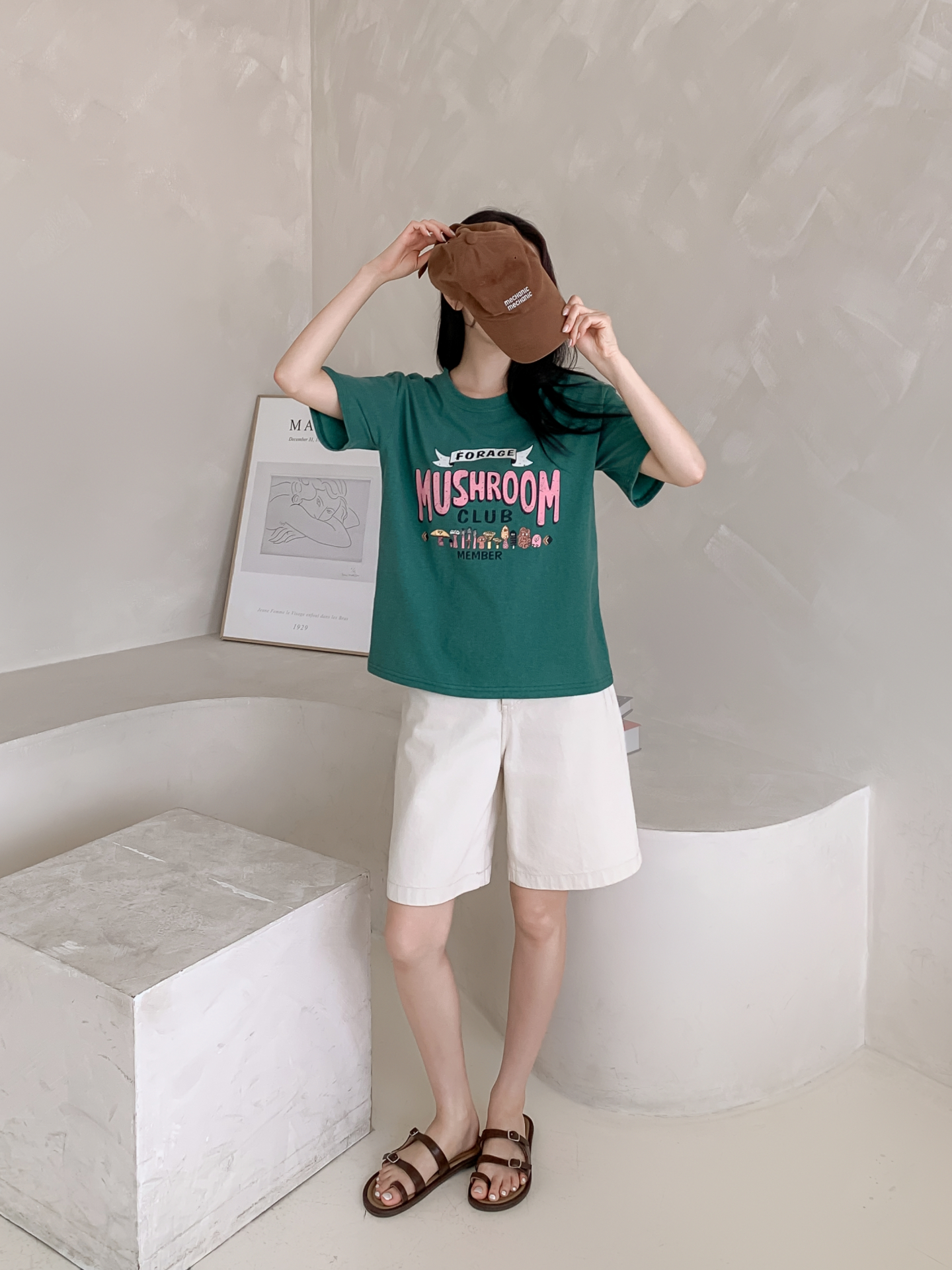 コットンラウンドネックベーシック半袖ロゴTシャツ | 詳細画像15