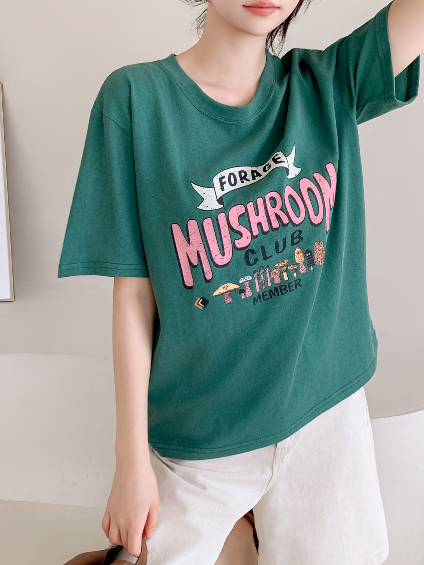コットンラウンドネックベーシック半袖ロゴTシャツ | 詳細画像17