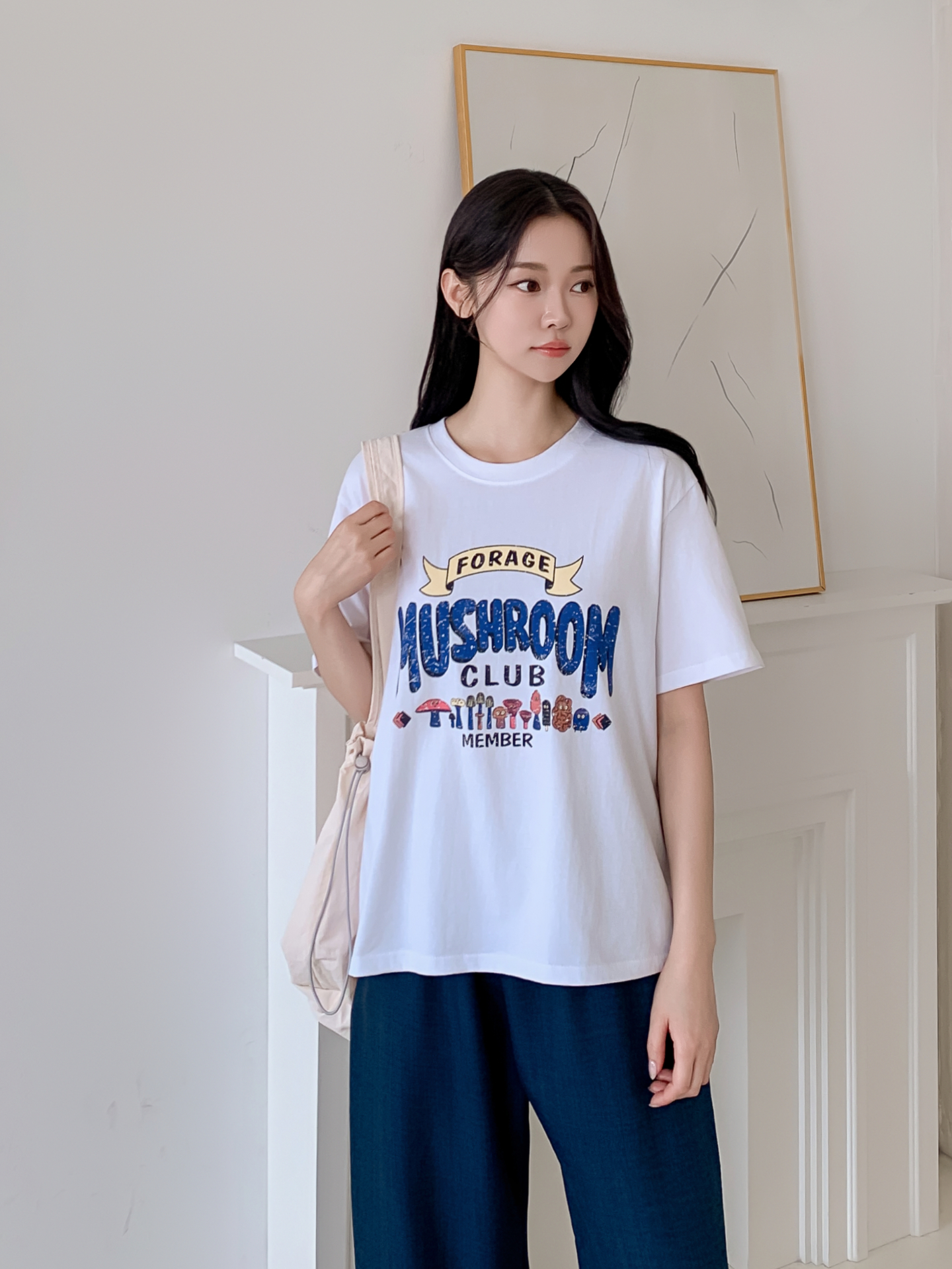コットンラウンドネックベーシック半袖ロゴTシャツ | 詳細画像20