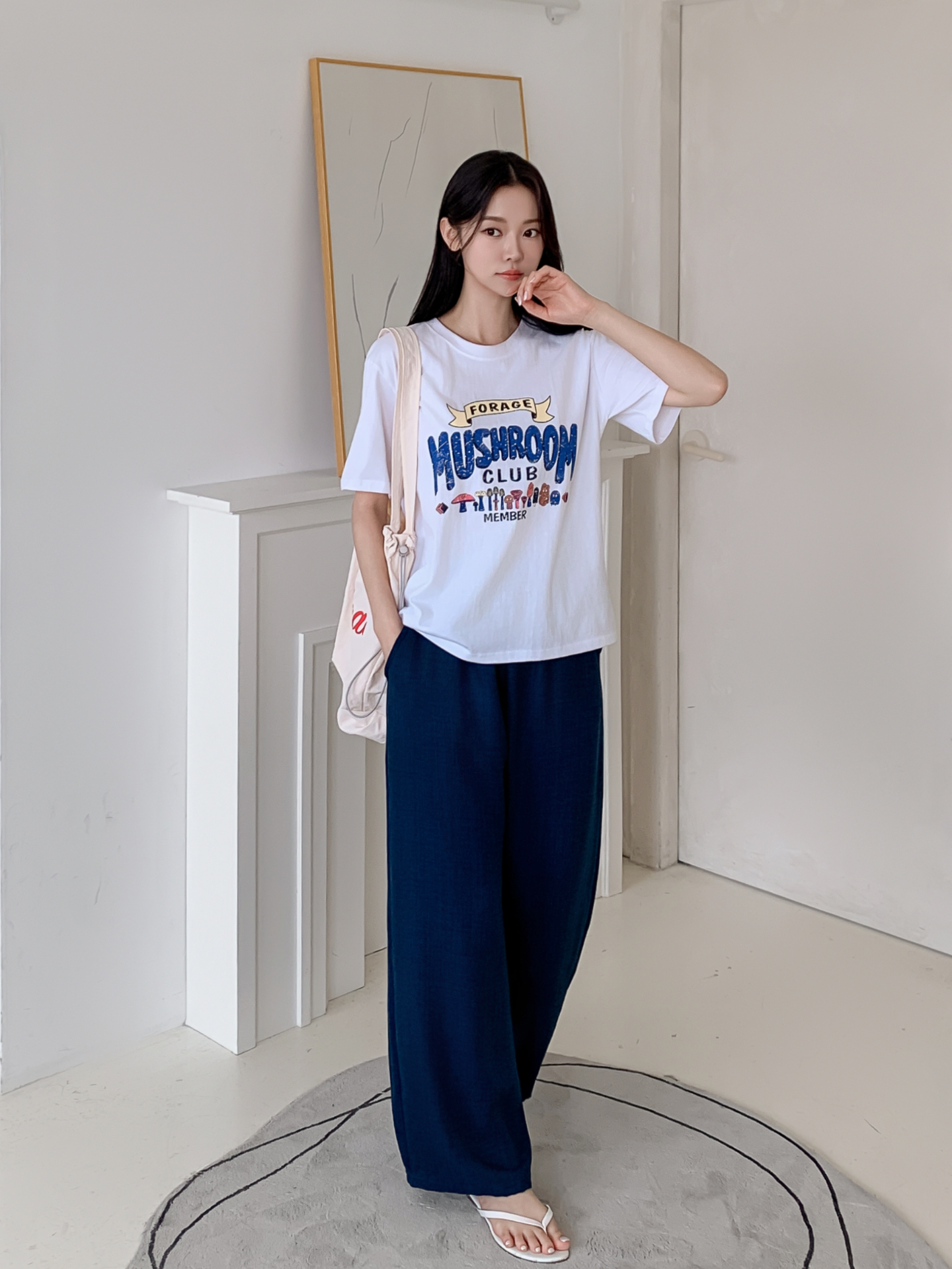 コットンラウンドネックベーシック半袖ロゴTシャツ | 詳細画像21