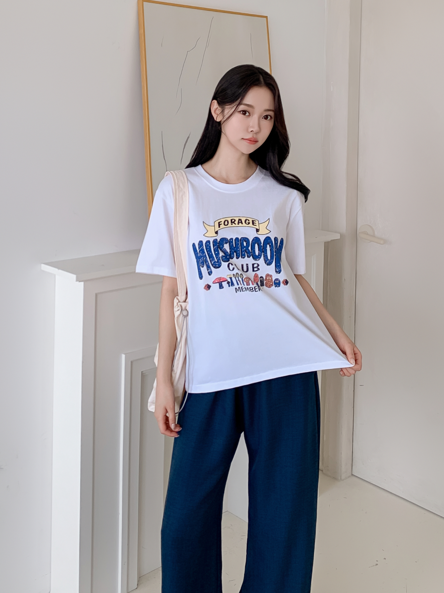 コットンラウンドネックベーシック半袖ロゴTシャツ | 詳細画像22