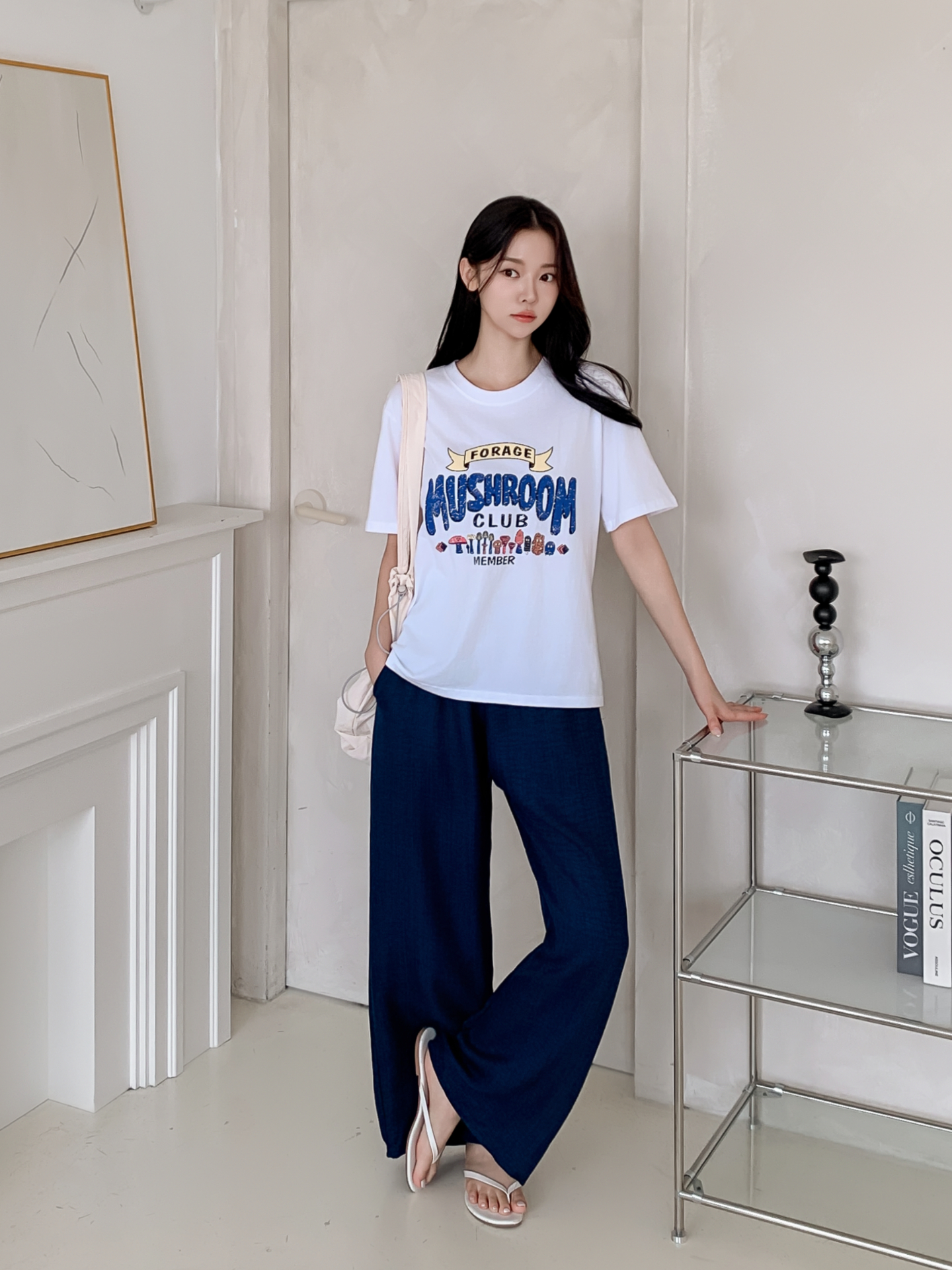コットンラウンドネックベーシック半袖ロゴTシャツ | 詳細画像24