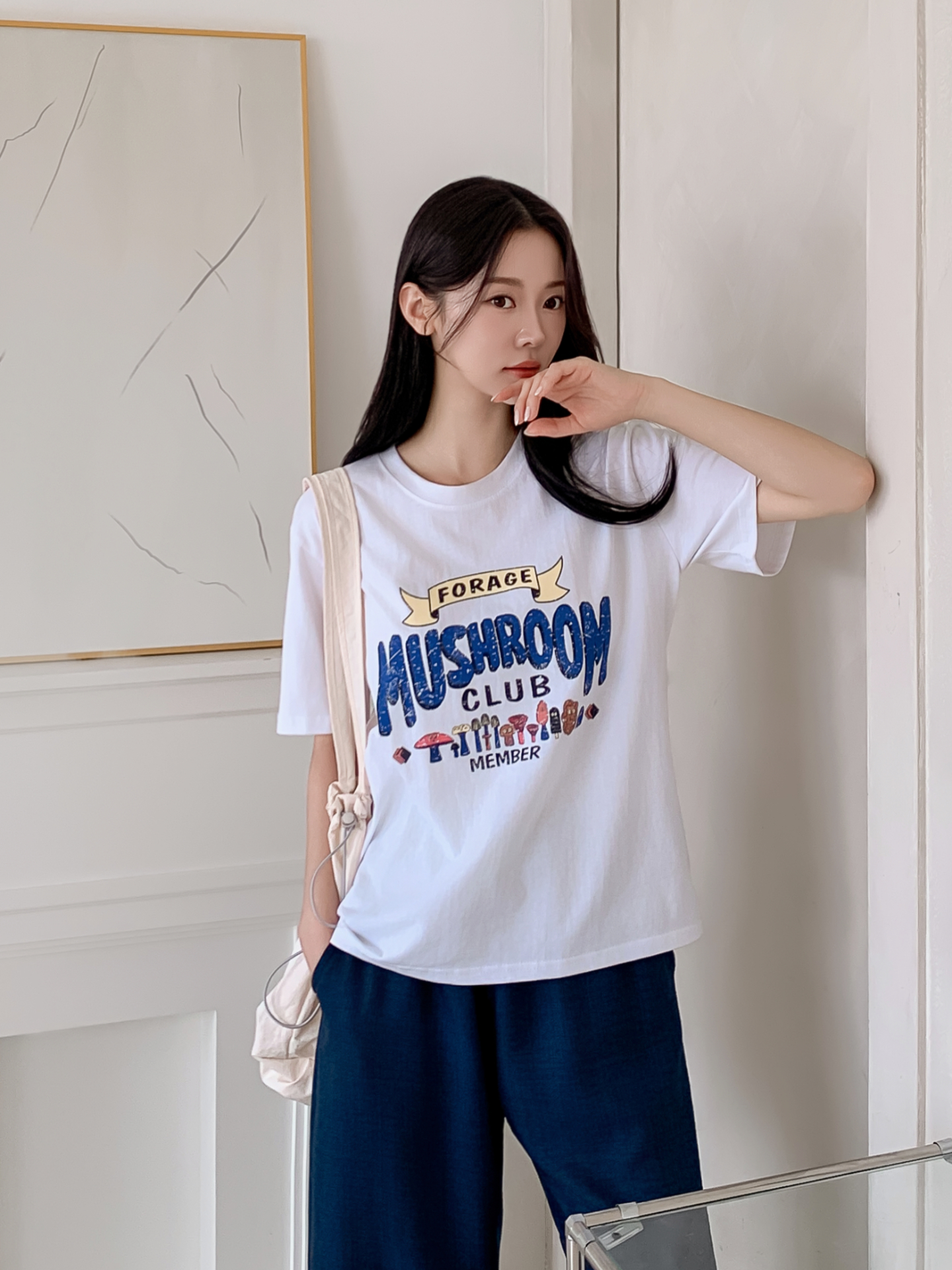 コットンラウンドネックベーシック半袖ロゴTシャツ | 詳細画像26