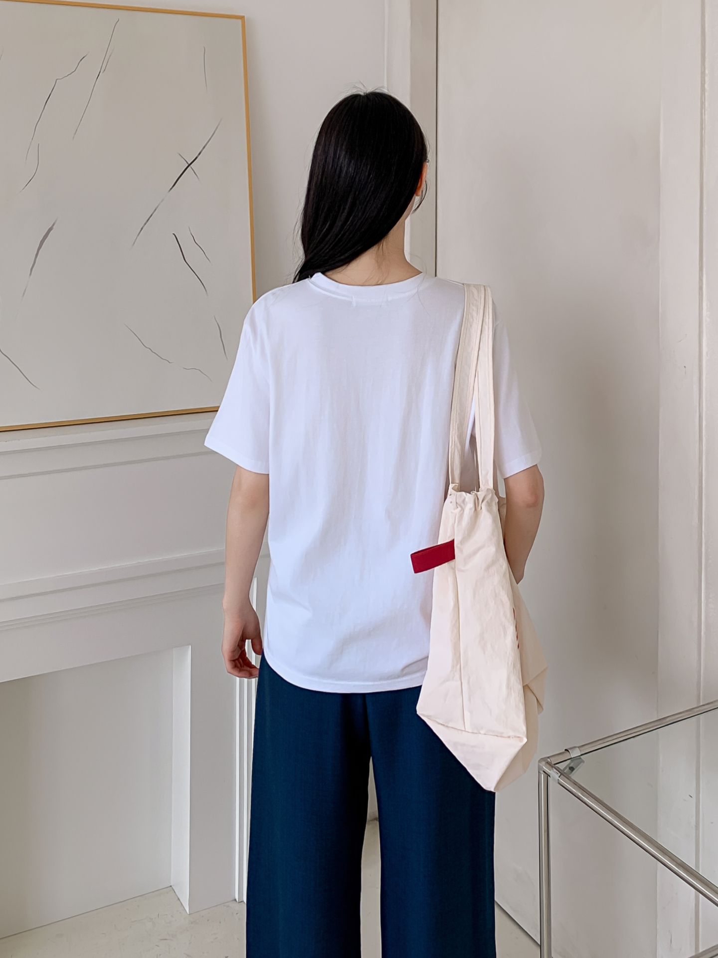 コットンラウンドネックベーシック半袖ロゴTシャツ | 詳細画像27