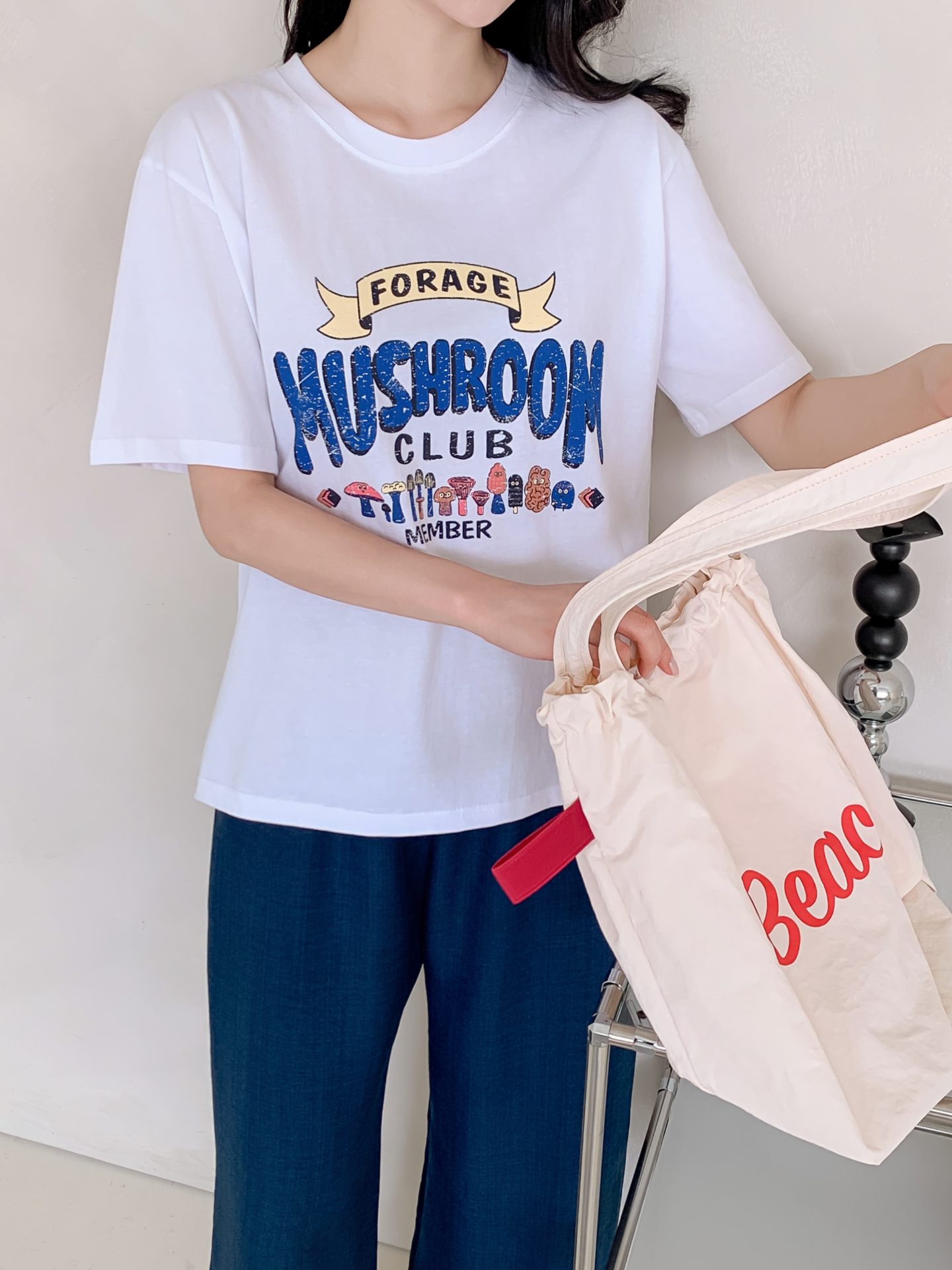 コットンラウンドネックベーシック半袖ロゴTシャツ | 詳細画像28