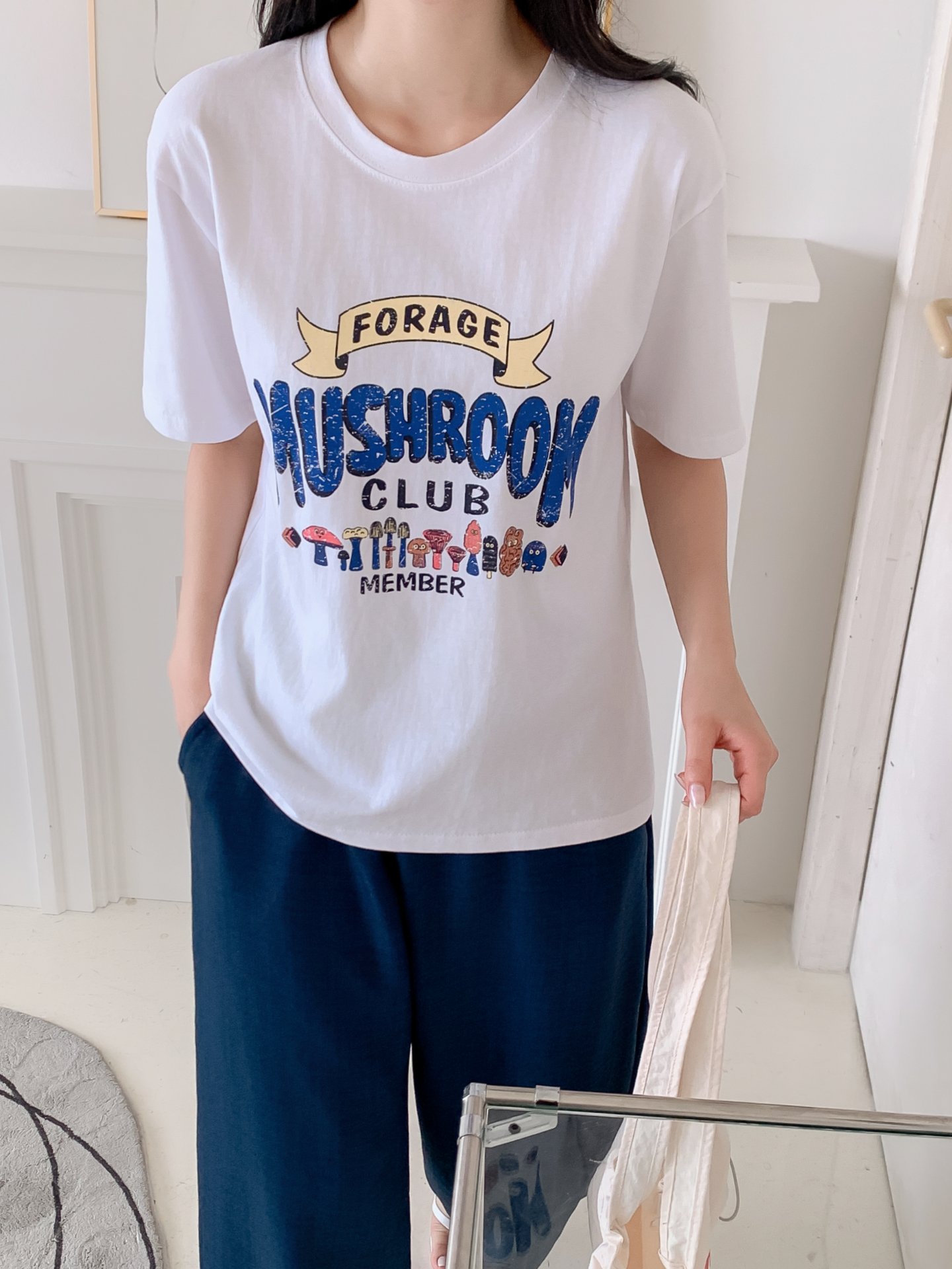 コットンラウンドネックベーシック半袖ロゴTシャツ | 詳細画像31