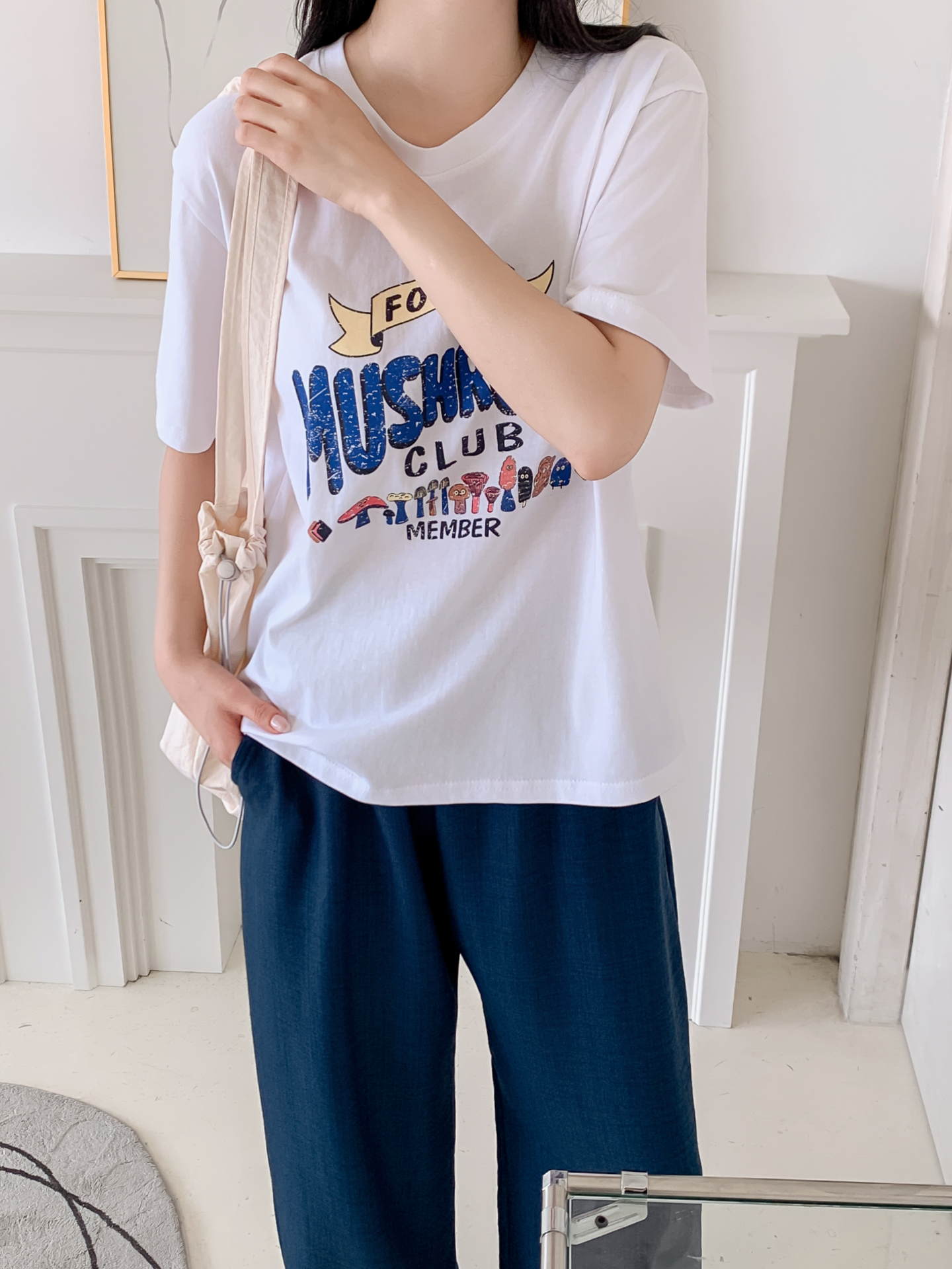 コットンラウンドネックベーシック半袖ロゴTシャツ | 詳細画像32