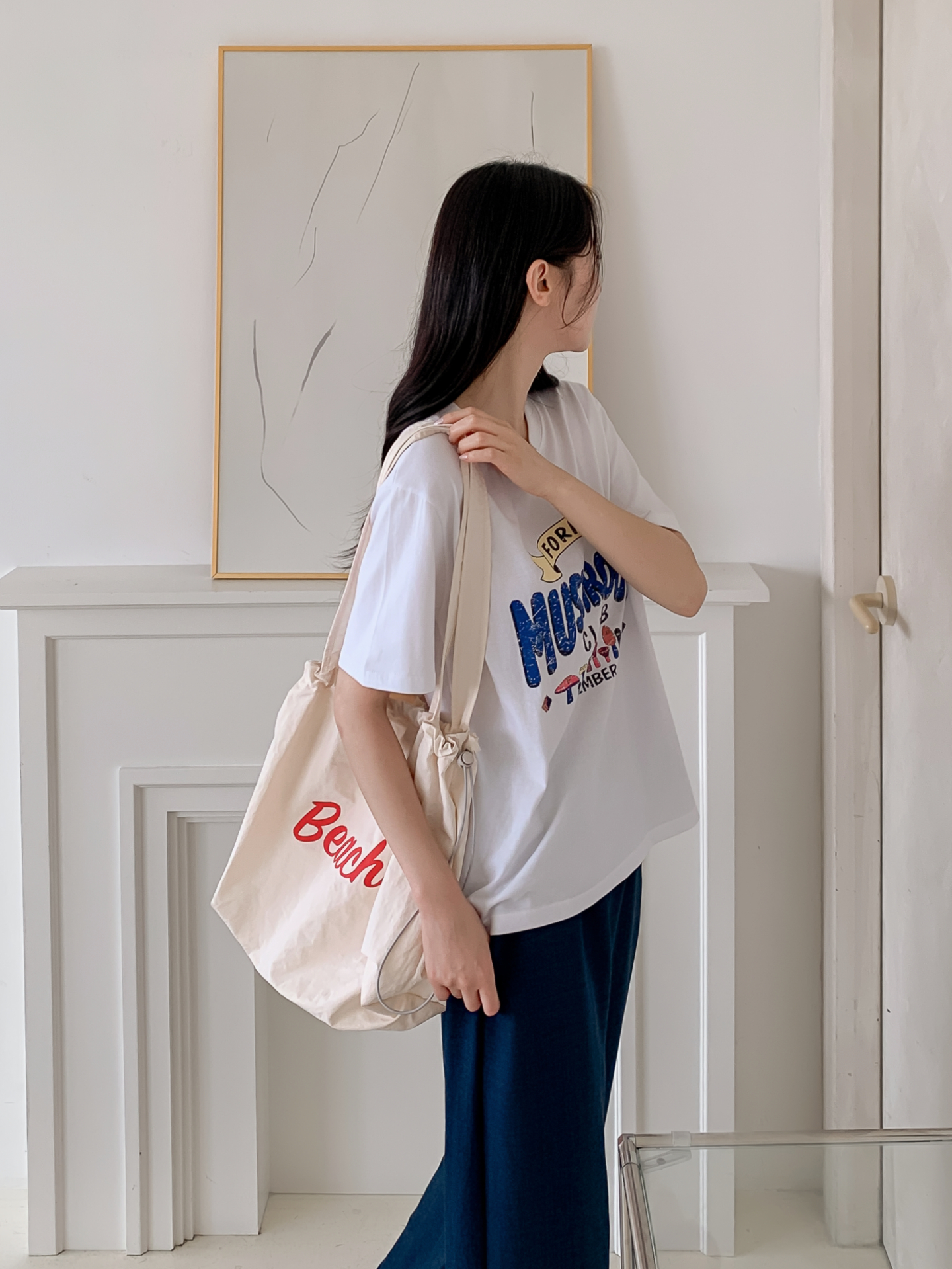コットンラウンドネックベーシック半袖ロゴTシャツ | 詳細画像33