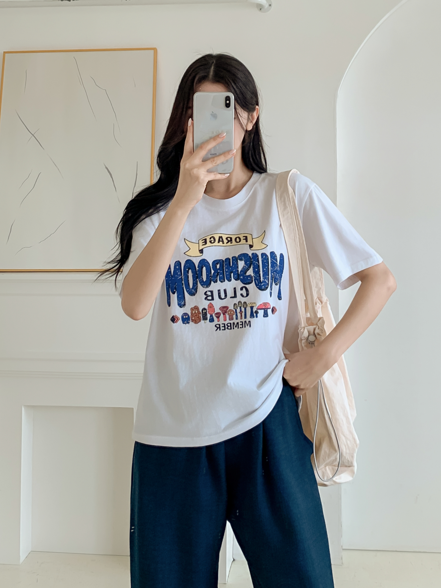 コットンラウンドネックベーシック半袖ロゴTシャツ | 詳細画像34
