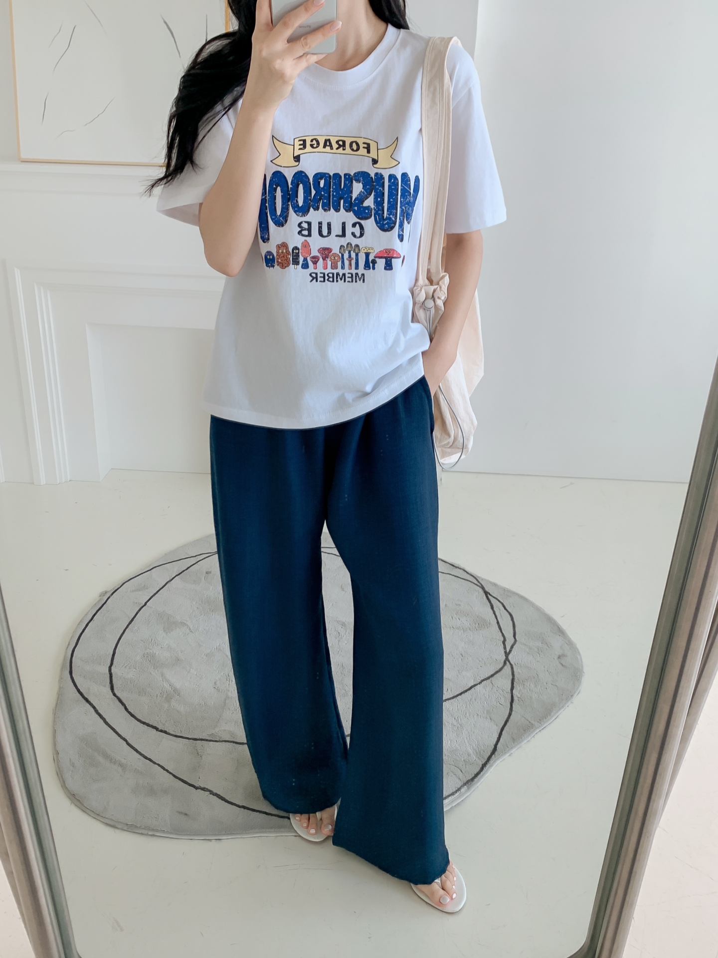 コットンラウンドネックベーシック半袖ロゴTシャツ | 詳細画像35