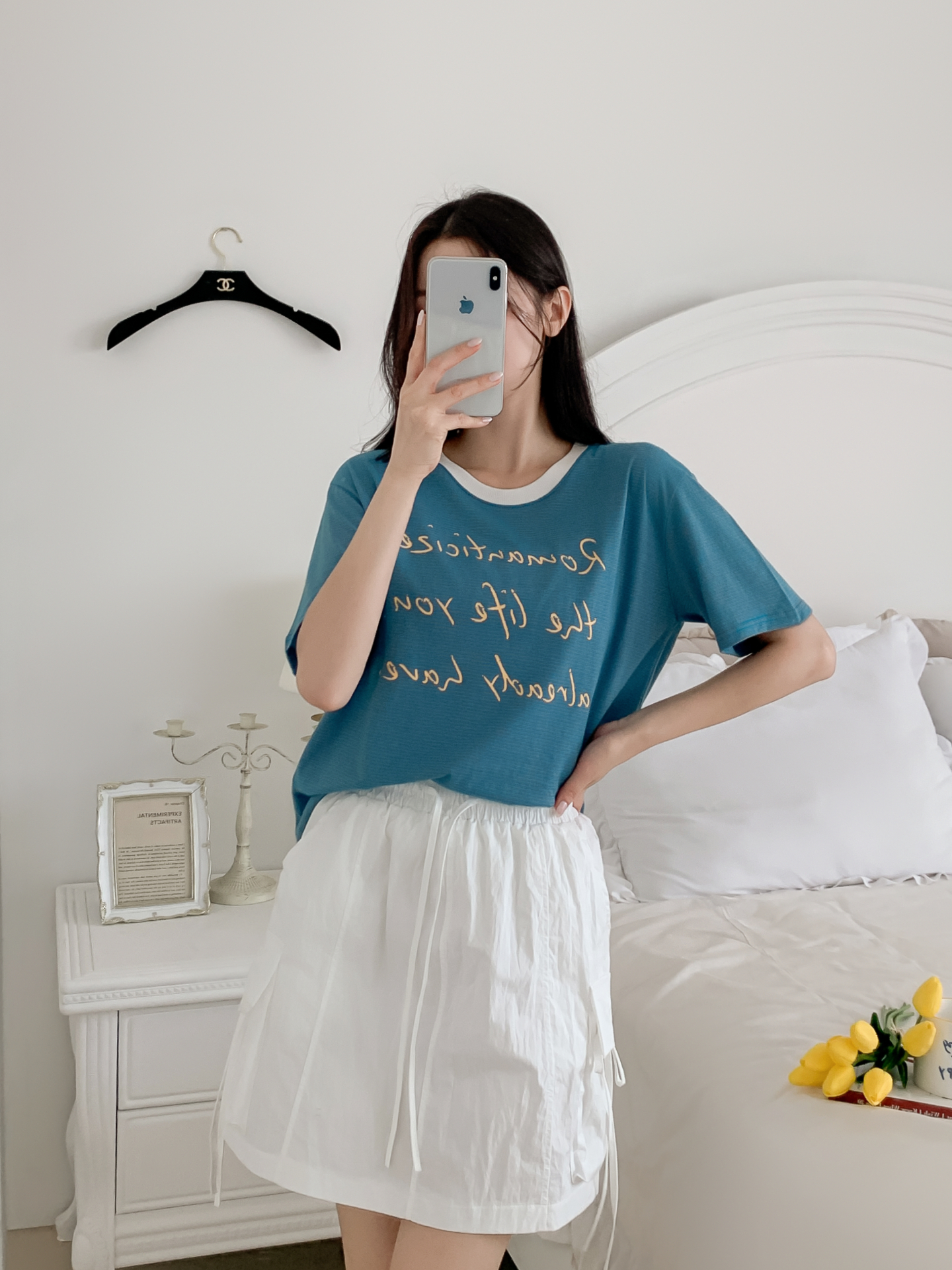 ラウンドネックベーシックルーズ半袖ボーダーTシャツ | 詳細画像38