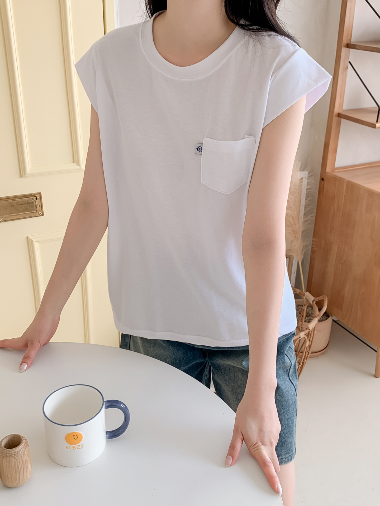 ラウンドネックポケットベーシック半袖Tシャツ | 詳細画像3