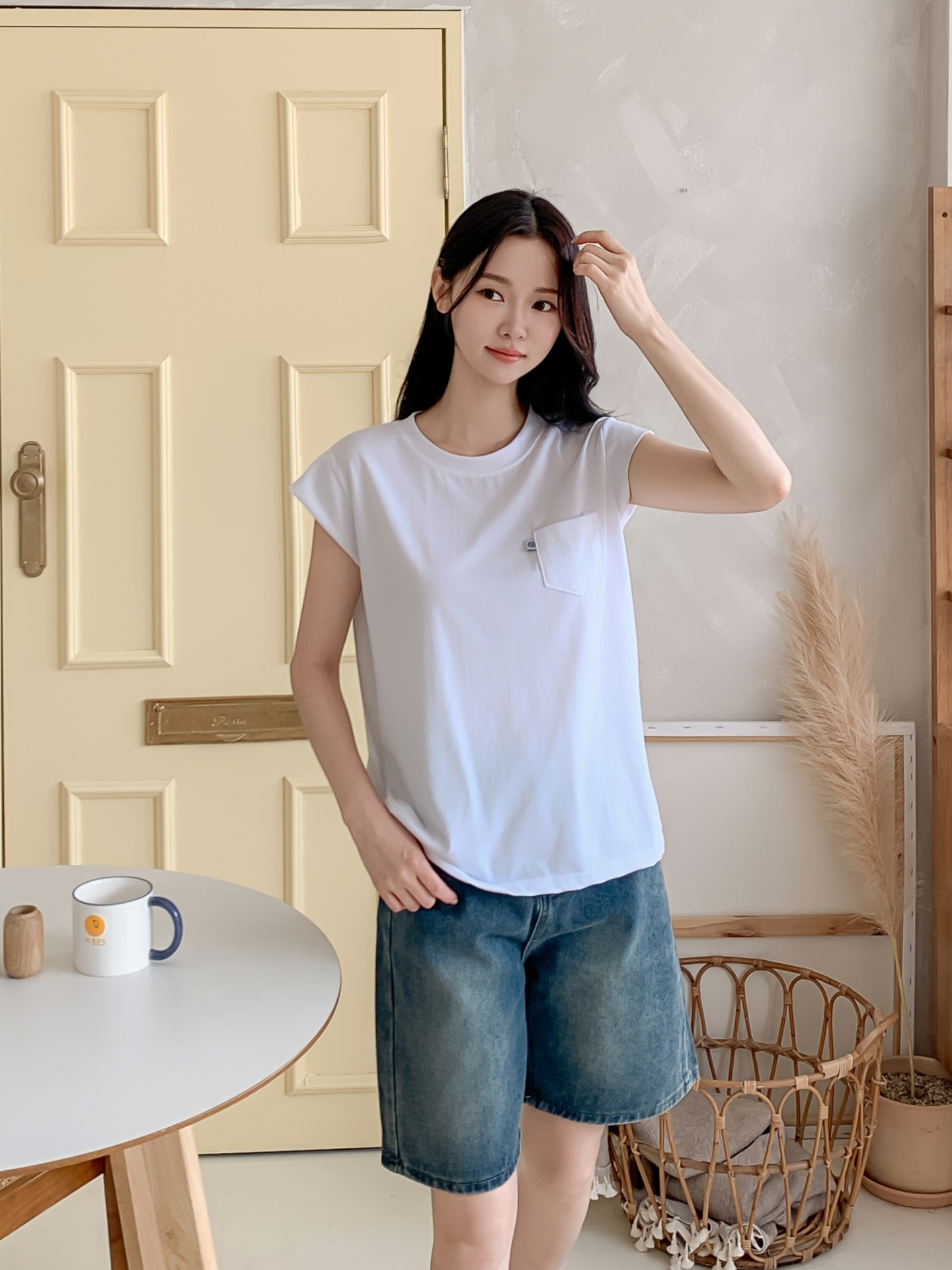 ラウンドネックポケットベーシック半袖Tシャツ | 詳細画像4