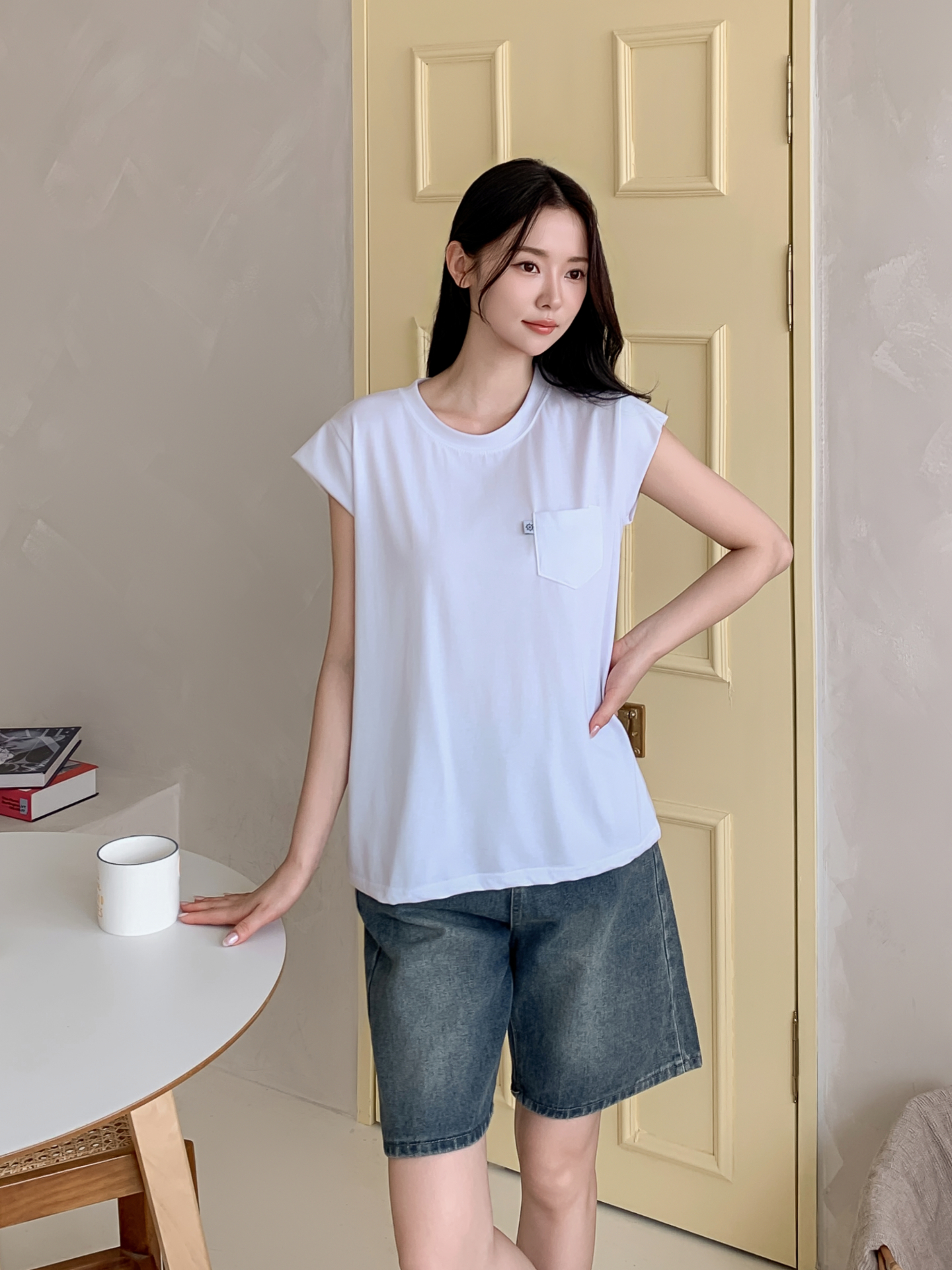 ラウンドネックポケットベーシック半袖Tシャツ | 詳細画像10