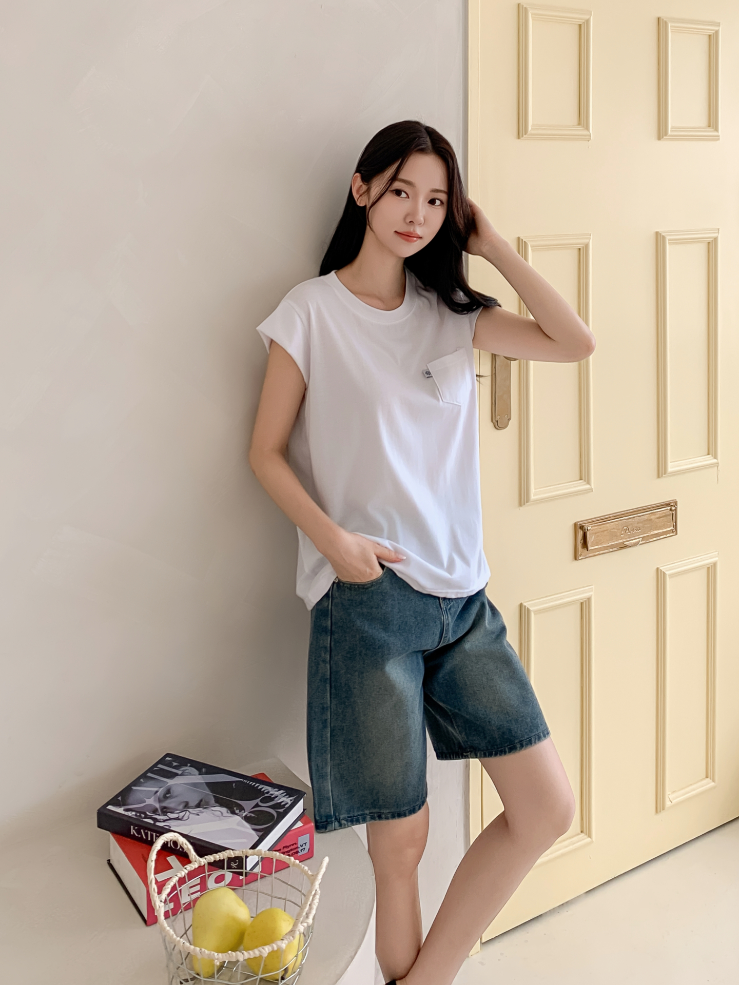 ラウンドネックポケットベーシック半袖Tシャツ | 詳細画像12