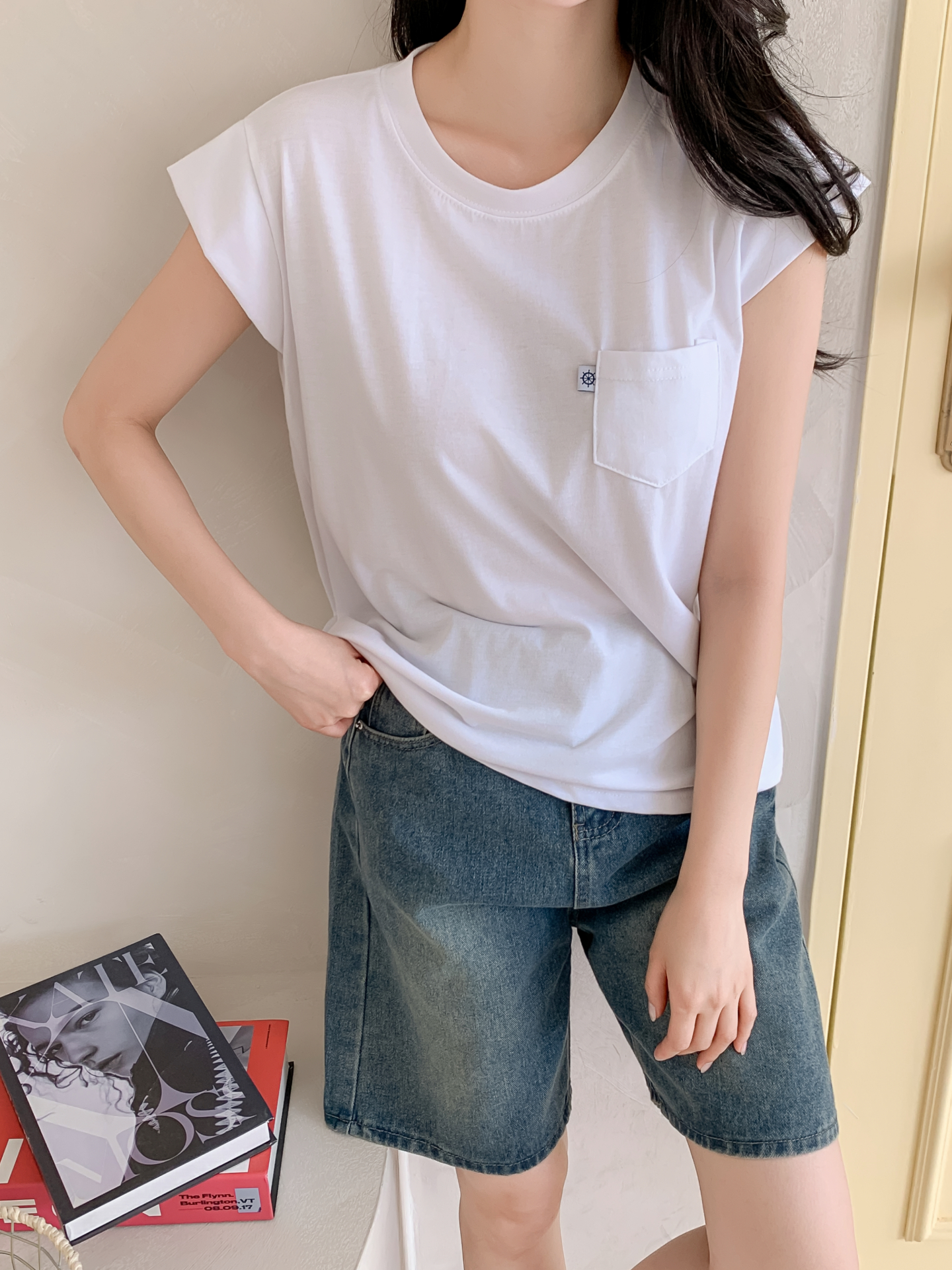 ラウンドネックポケットベーシック半袖Tシャツ | 詳細画像13