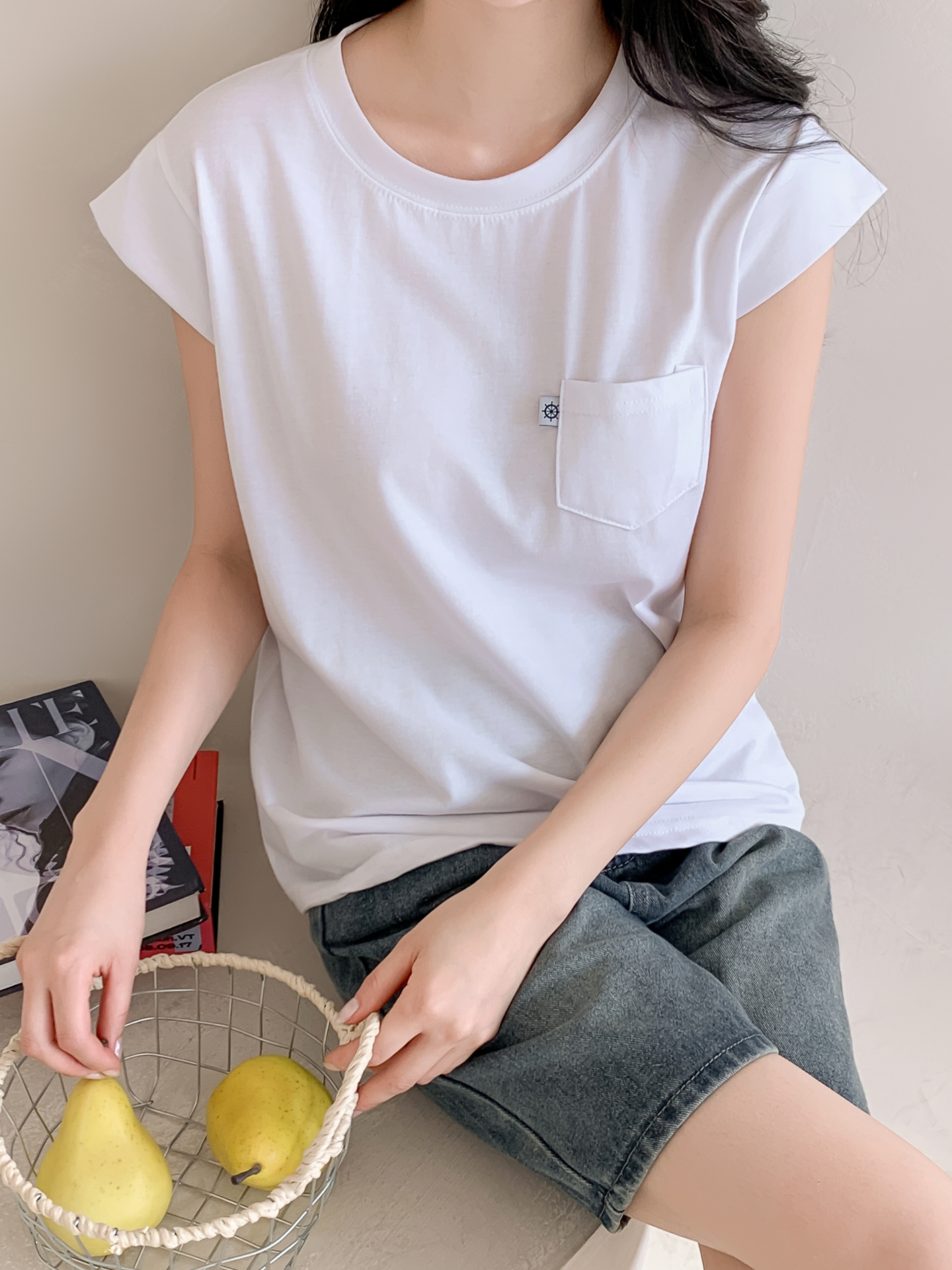 ラウンドネックポケットベーシック半袖Tシャツ | 詳細画像15