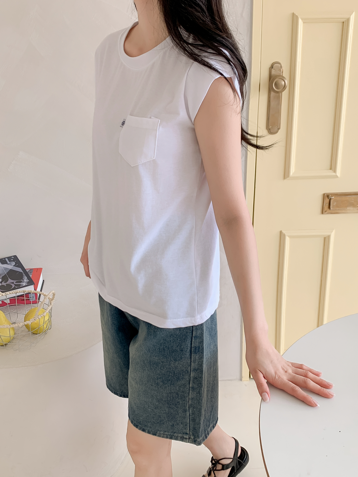 ラウンドネックポケットベーシック半袖Tシャツ | 詳細画像16