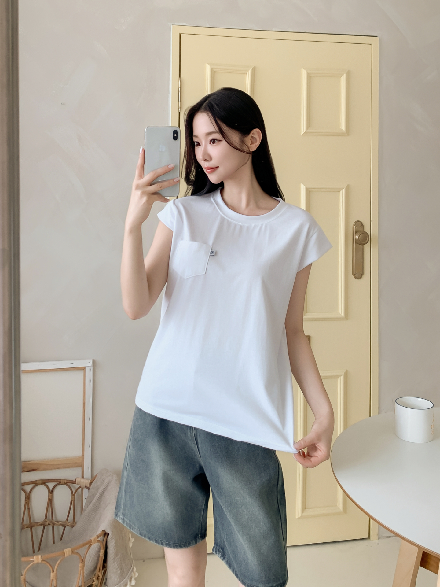 ラウンドネックポケットベーシック半袖Tシャツ | 詳細画像17