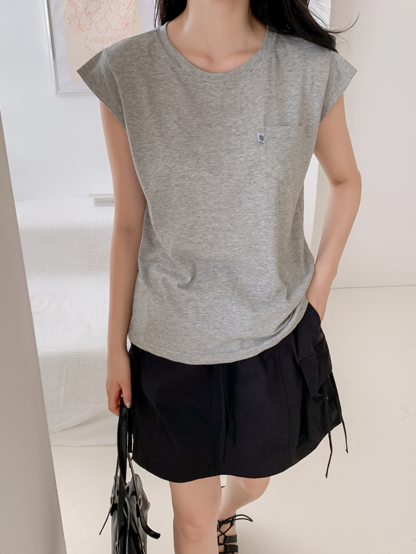ラウンドネックポケットベーシック半袖Tシャツ | 詳細画像30
