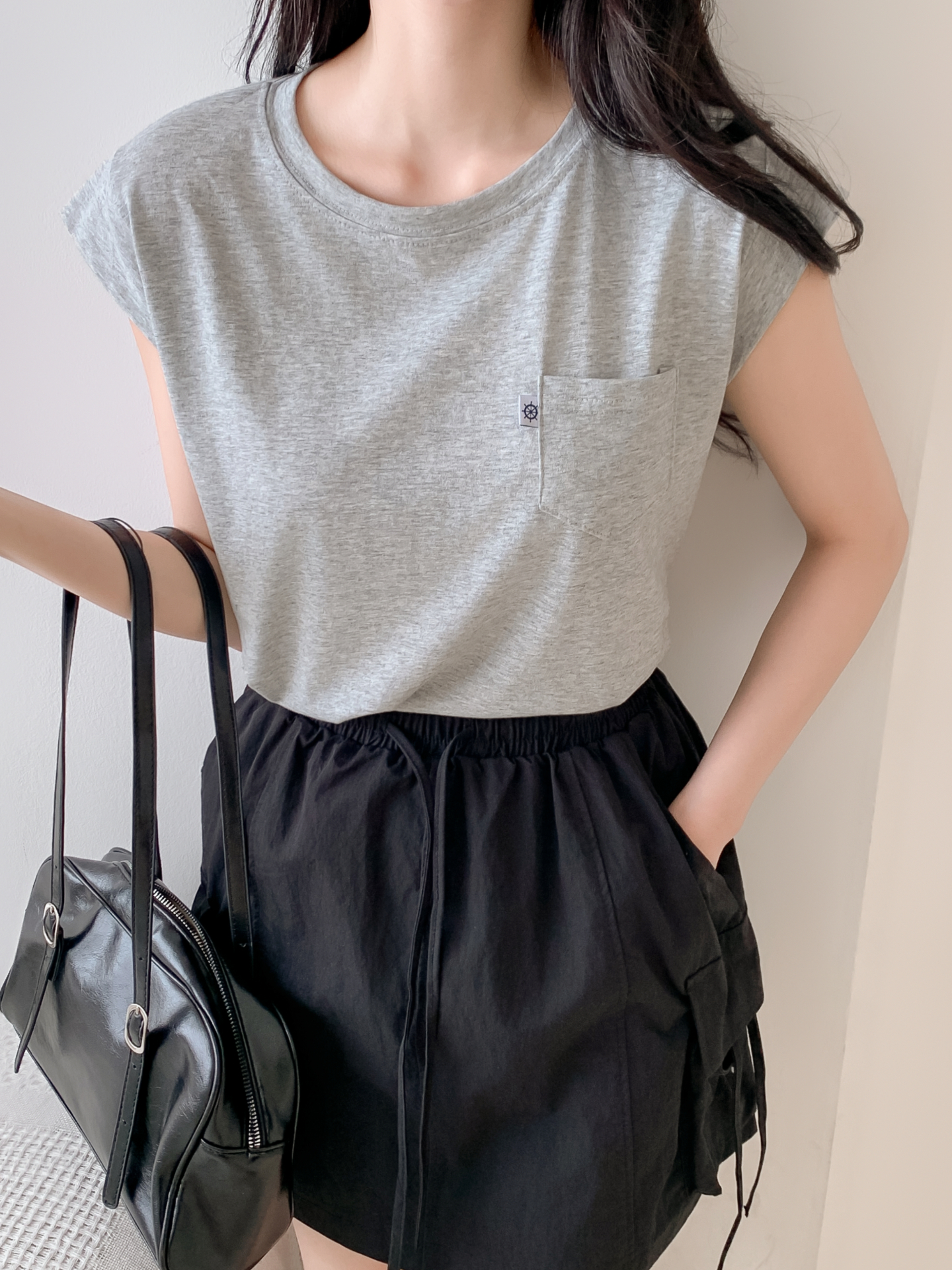 ラウンドネックポケットベーシック半袖Tシャツ | 詳細画像32