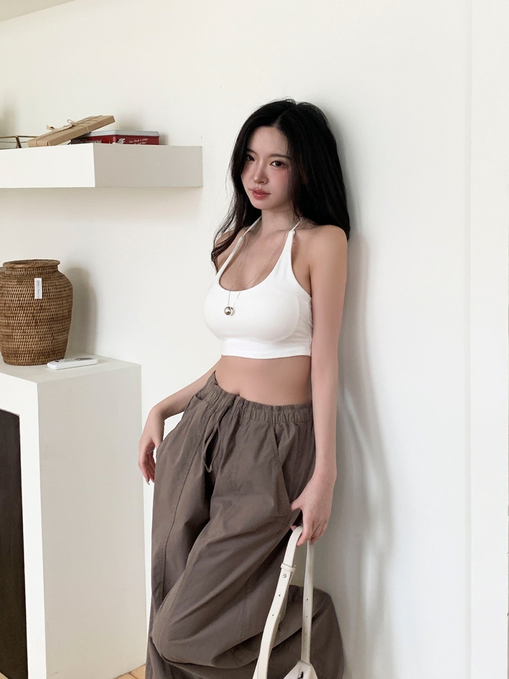 ストラップホルターネッククロップドスリムブラトップカップ付 | 詳細画像14