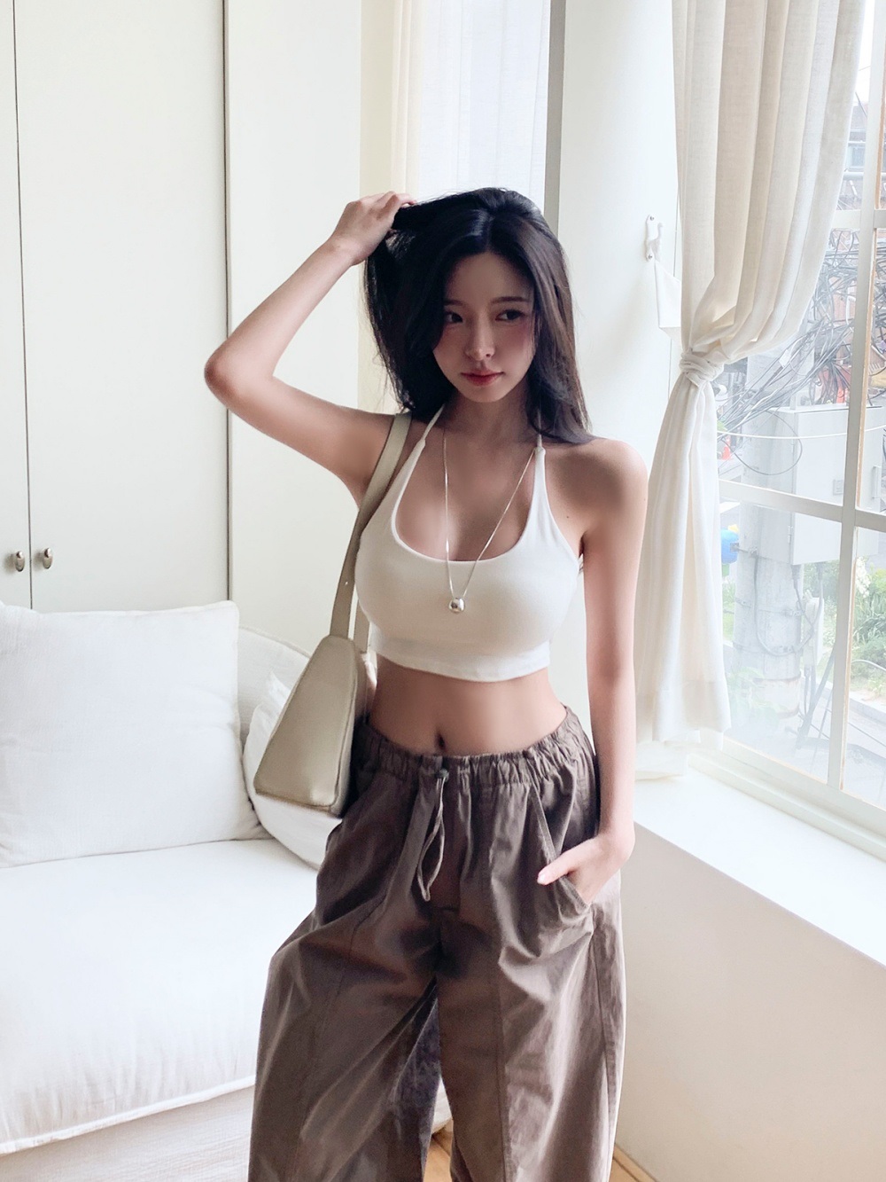 ストラップホルターネッククロップドスリムブラトップカップ付 | 詳細画像17