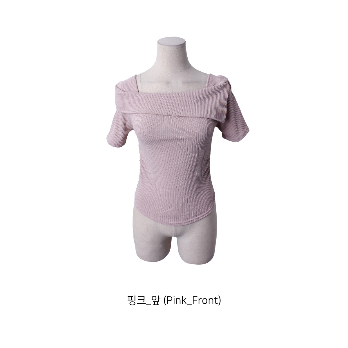 リブオフショルダースリムアンバランス半袖Tシャツ | 詳細画像16