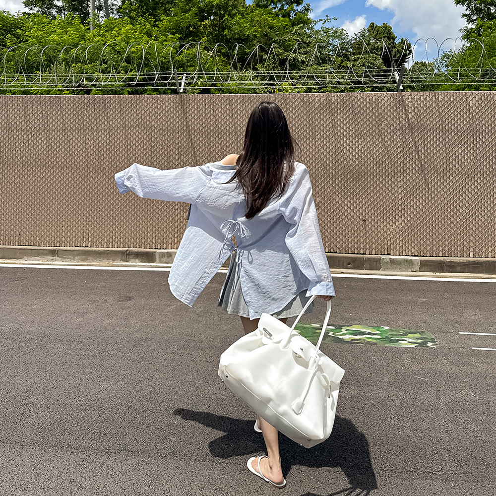 シャーリングスリットキャミソールショートパンツシャツ3pc セット
