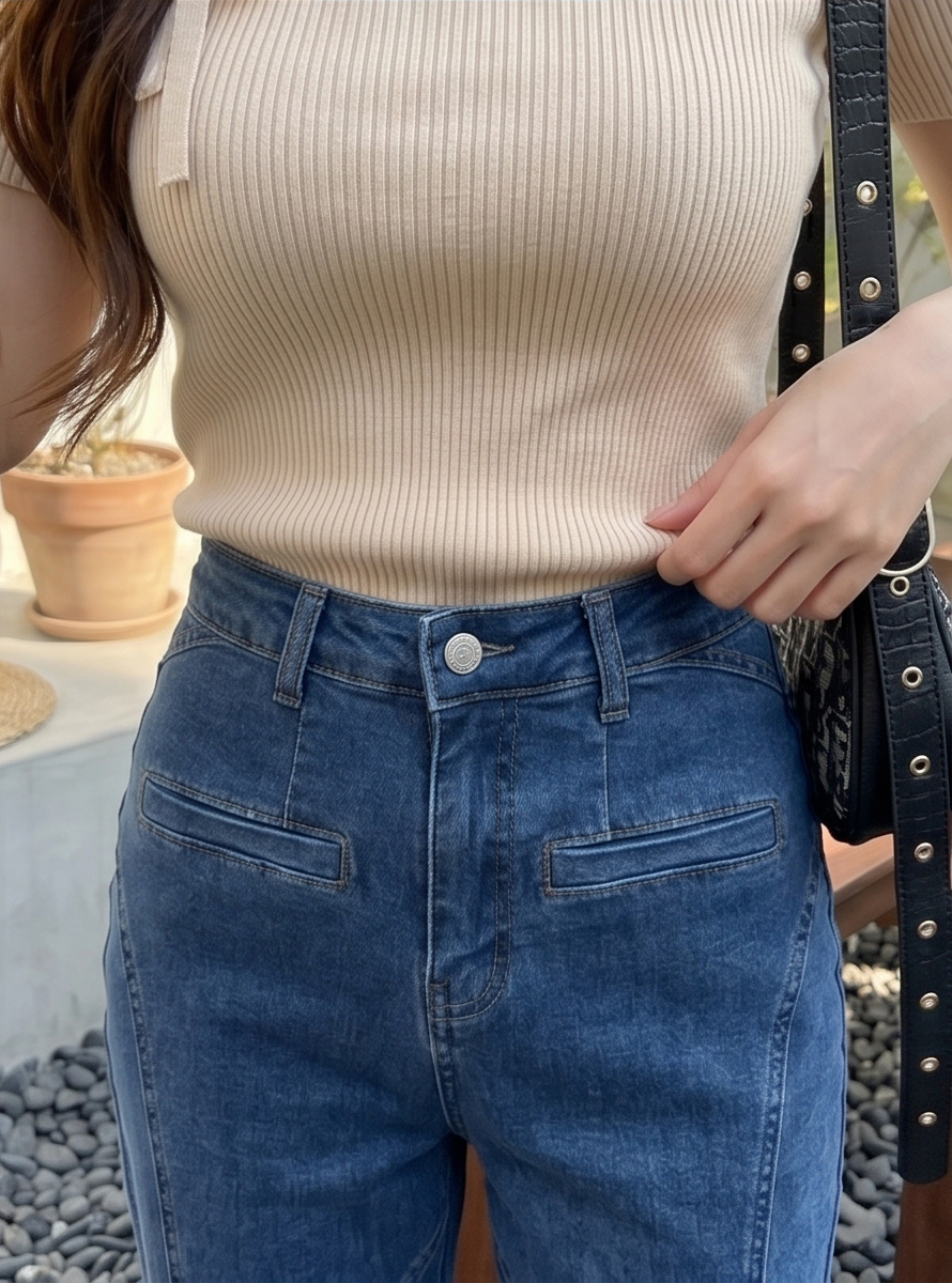 フリルストレートバックリボンデニムパンツ | 詳細画像7