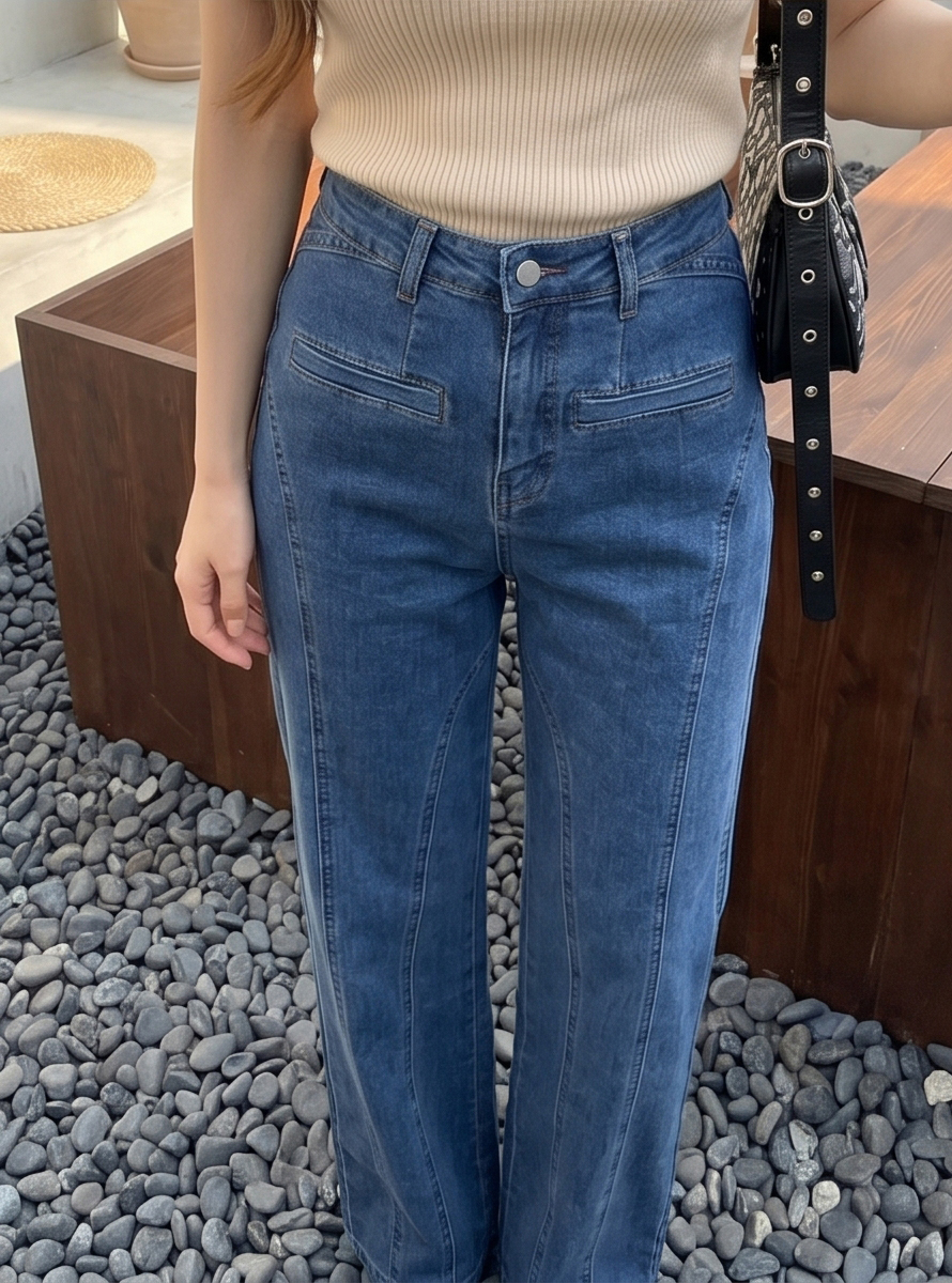 フリルストレートバックリボンデニムパンツ | 詳細画像12