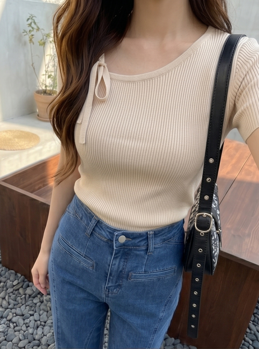 フリルストレートバックリボンデニムパンツ | 詳細画像15