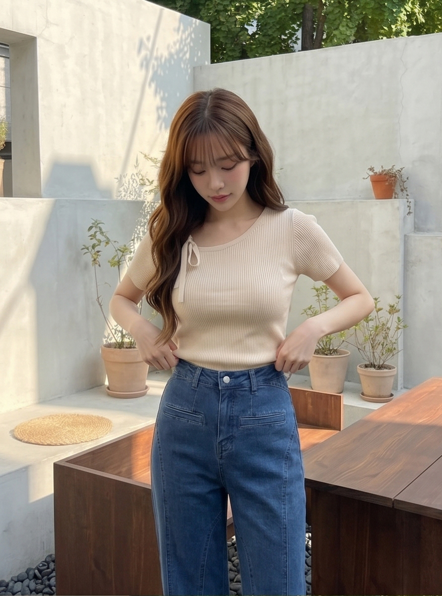 フリルストレートバックリボンデニムパンツ | 詳細画像20