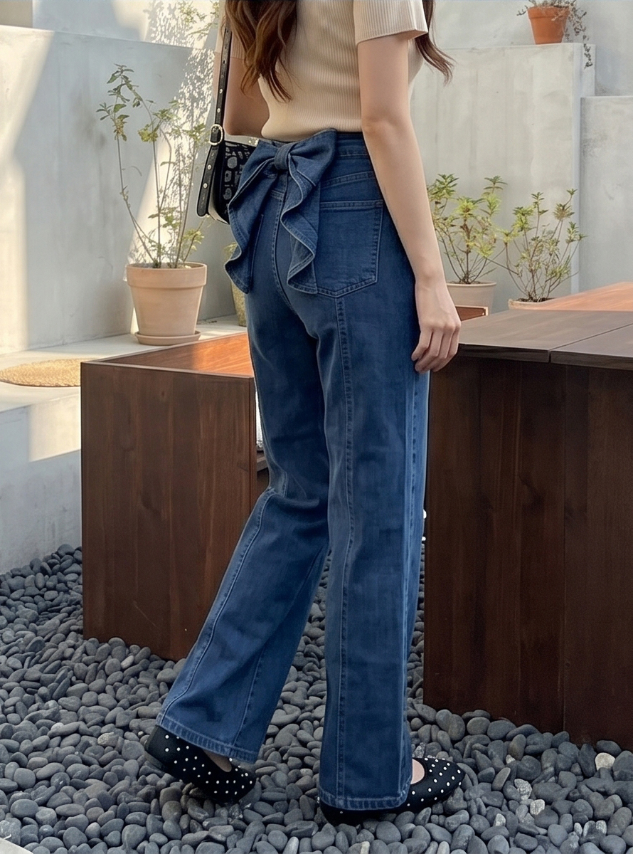 フリルストレートバックリボンデニムパンツ | 詳細画像25