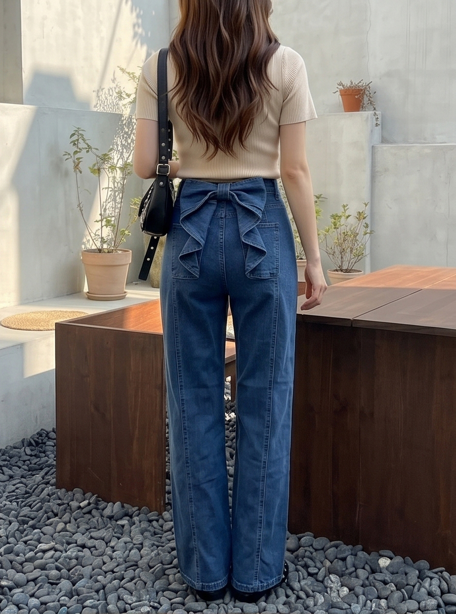 フリルストレートバックリボンデニムパンツ | 詳細画像32