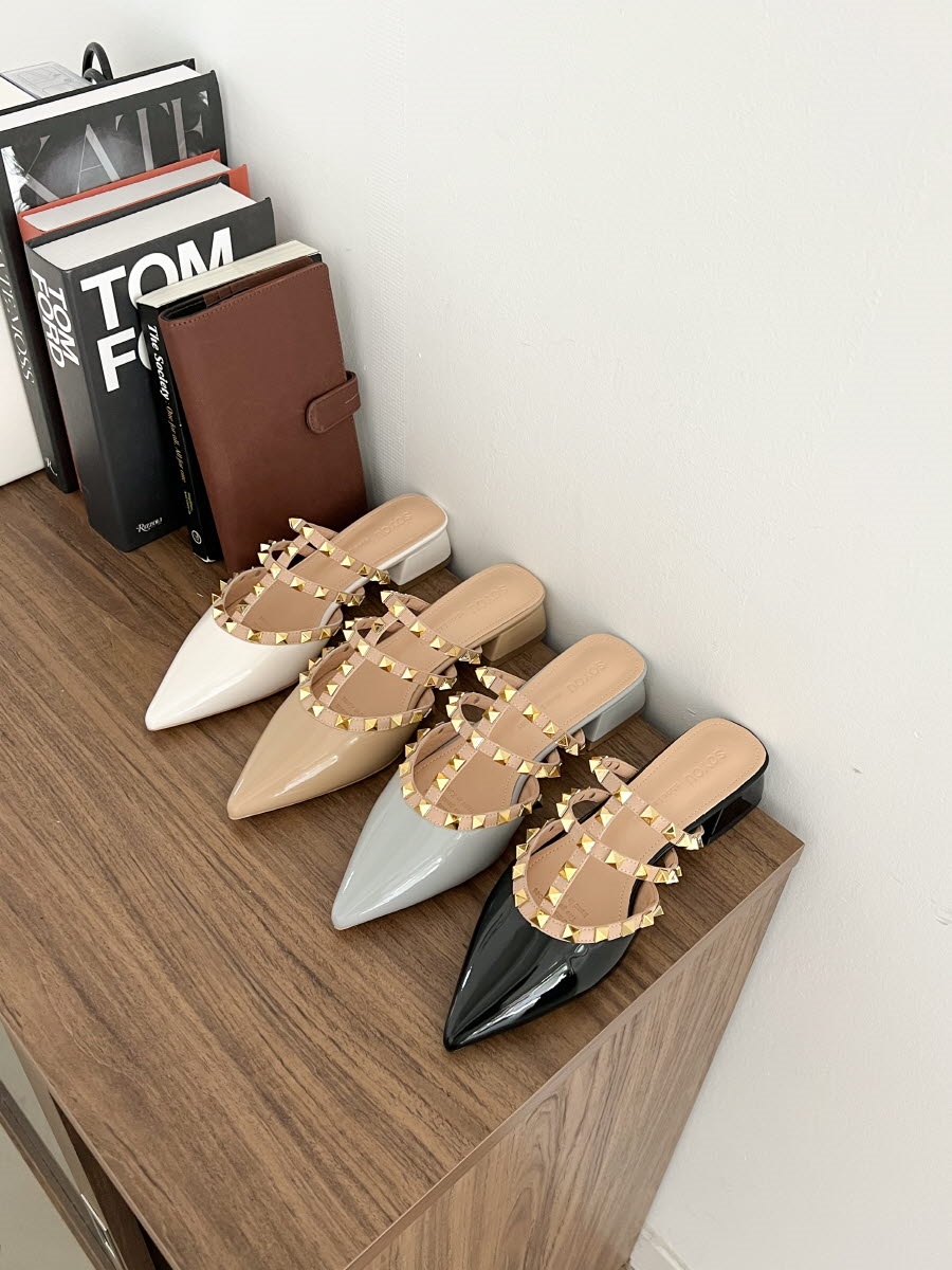 カウレザーポイントスティレットヒール配色ヒールサンダル | 詳細画像5