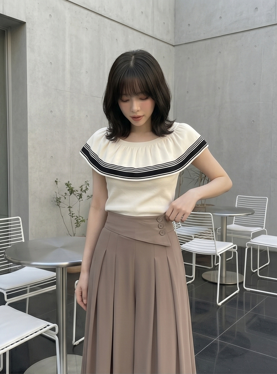 ボタンウエストゴムワイドパンツ | 詳細画像5