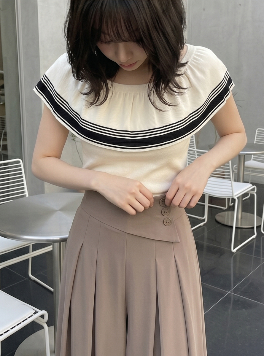 ボタンウエストゴムワイドパンツ | 詳細画像13