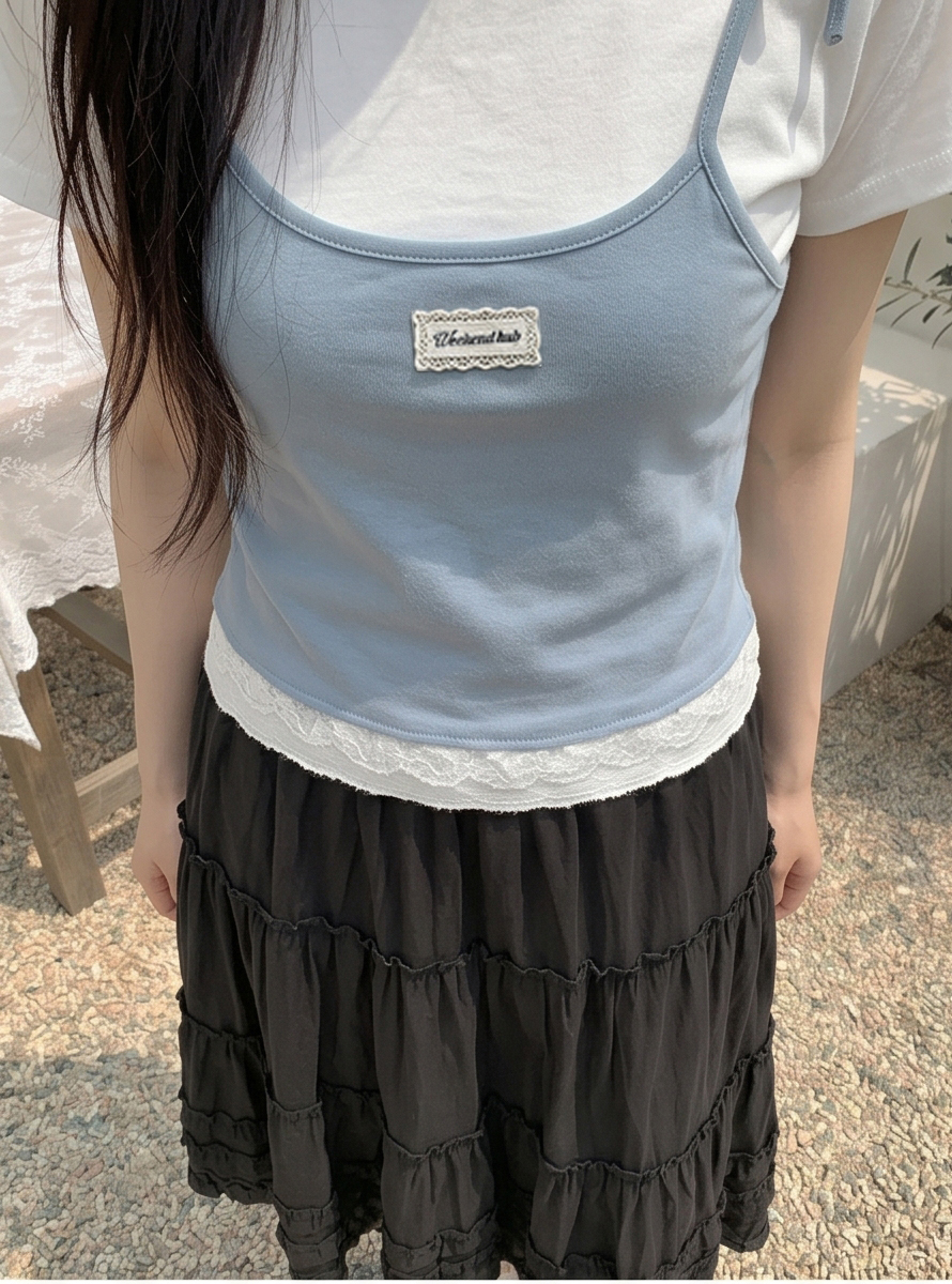レースレイヤード風半袖リボンTシャツ | 詳細画像8