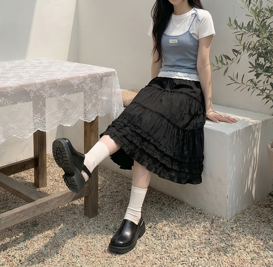 レースレイヤード風半袖リボンTシャツ | 詳細画像13