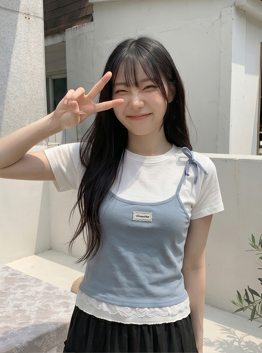 レースレイヤード風半袖リボンTシャツ | 詳細画像14