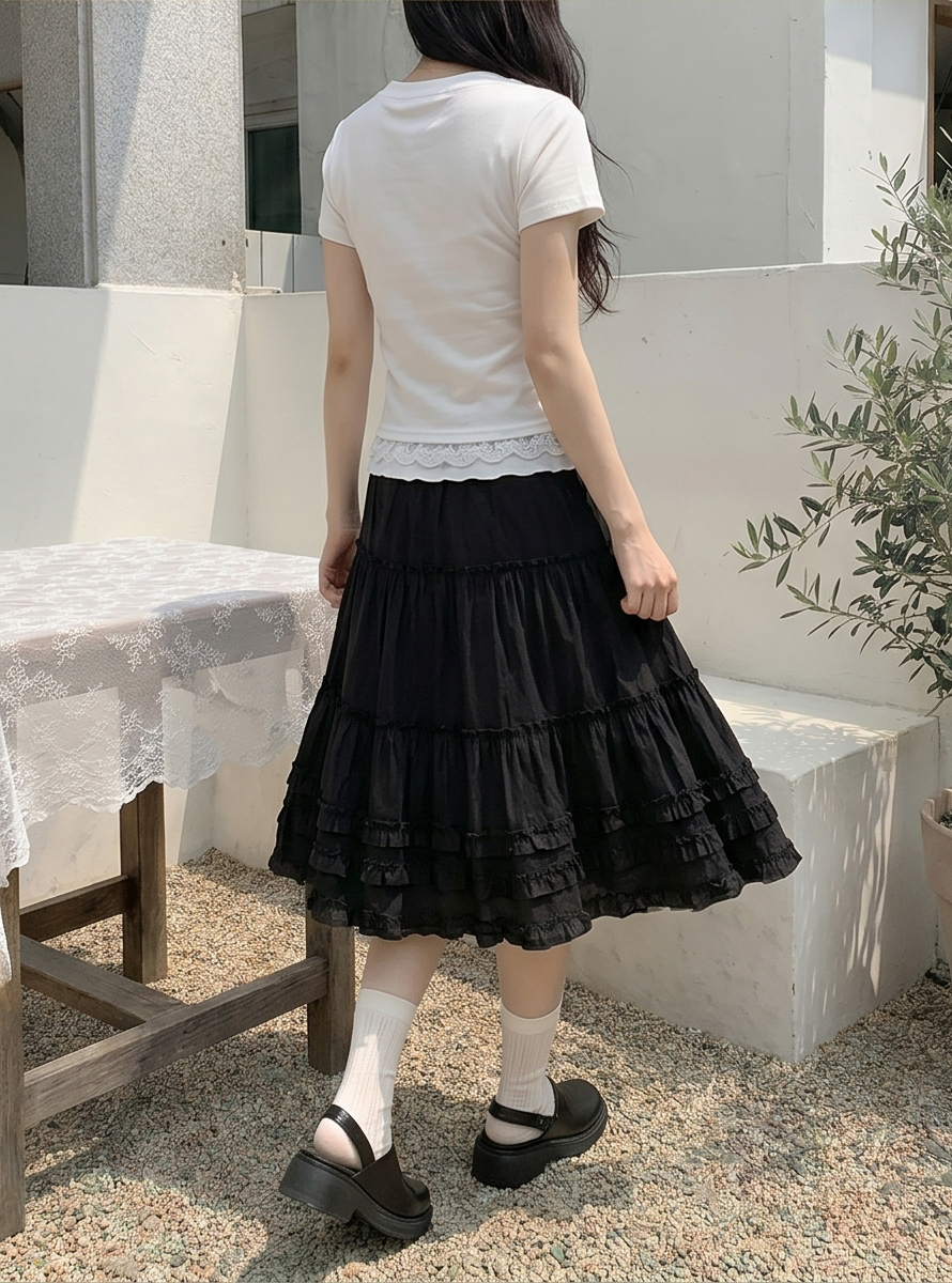 レースレイヤード風半袖リボンTシャツ | 詳細画像20